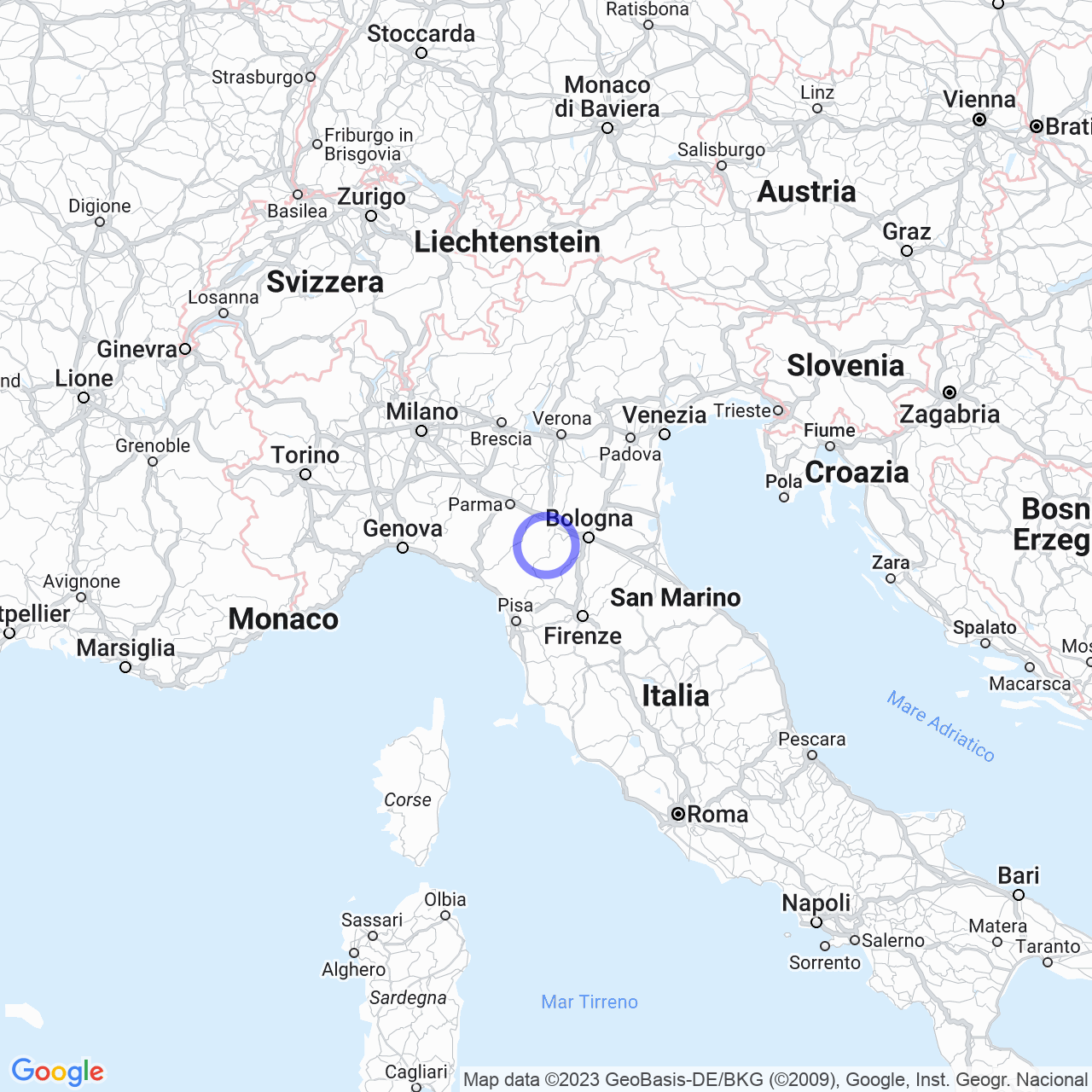 Mappa di Montardone in Serramazzoni