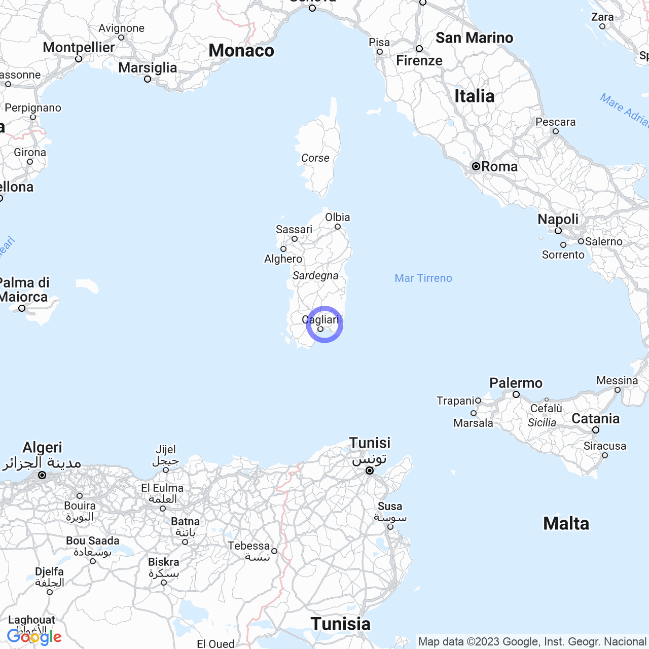 Mappa di Monte Cresia in Sinnai