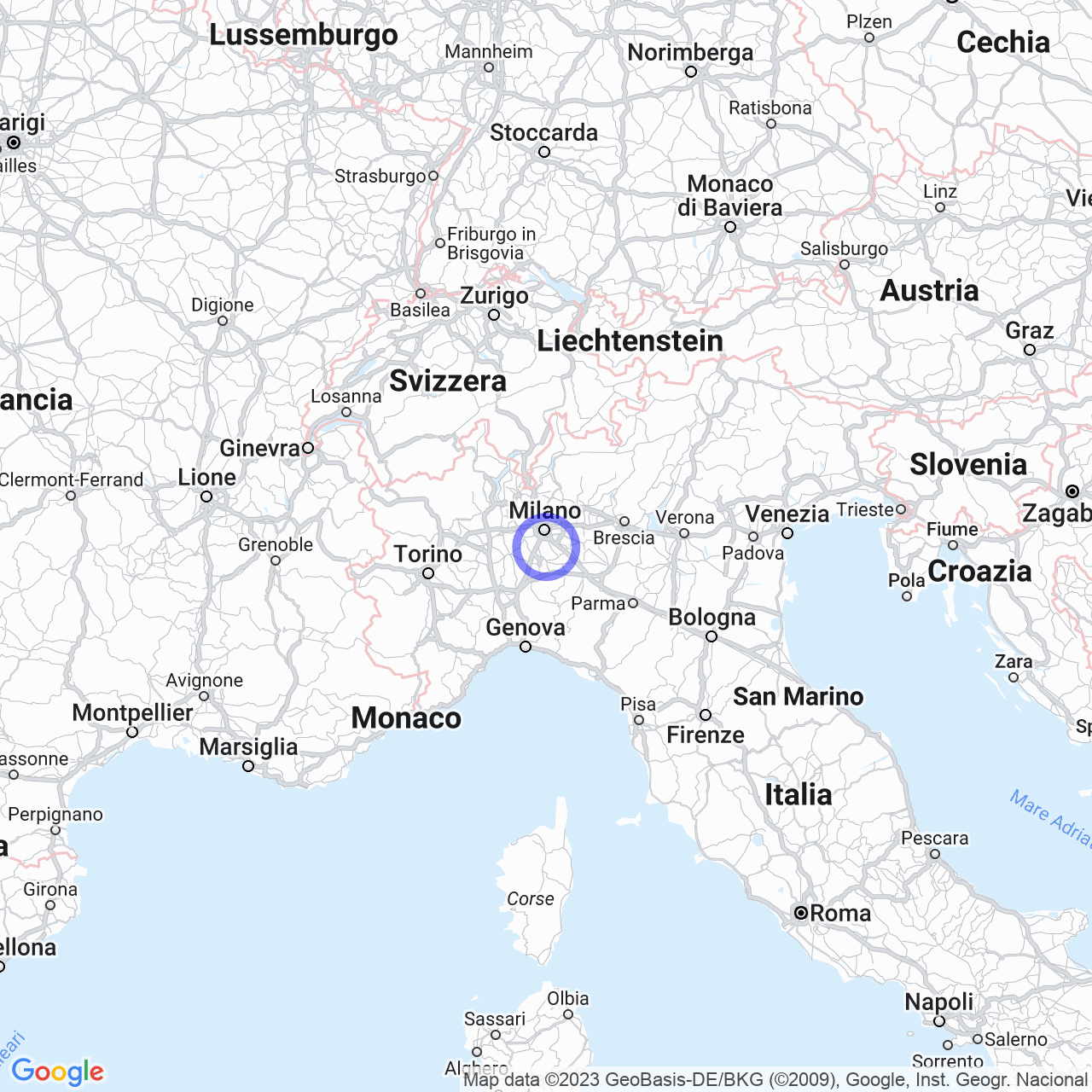 Mappa di Area Industriale in Siziano