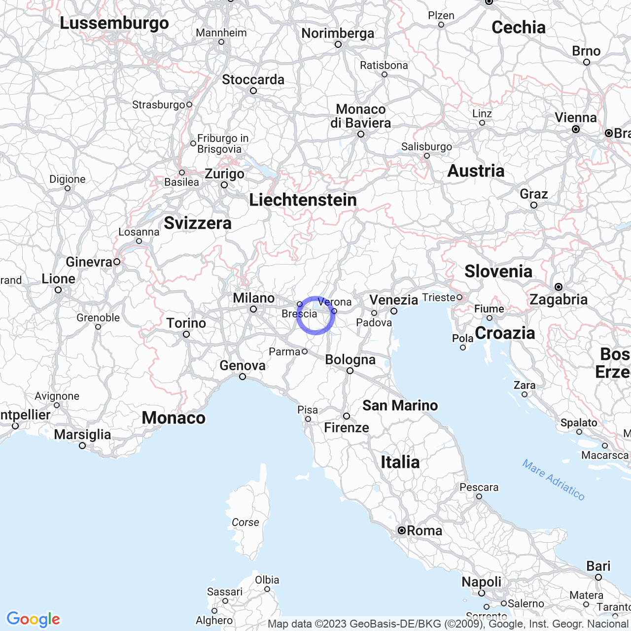 Mappa di Pozzo Catena in Solferino