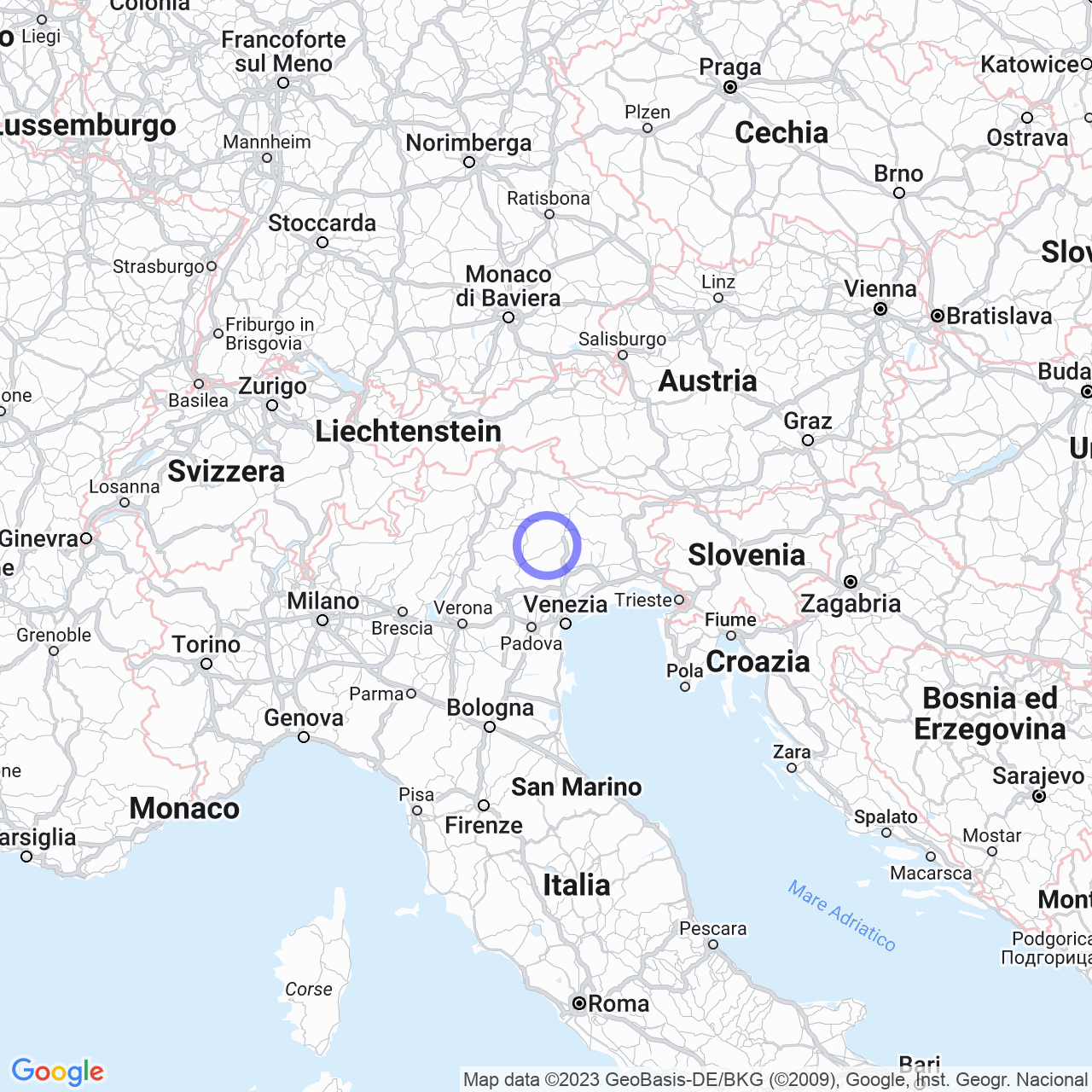 Mappa di Gron in Sospirolo