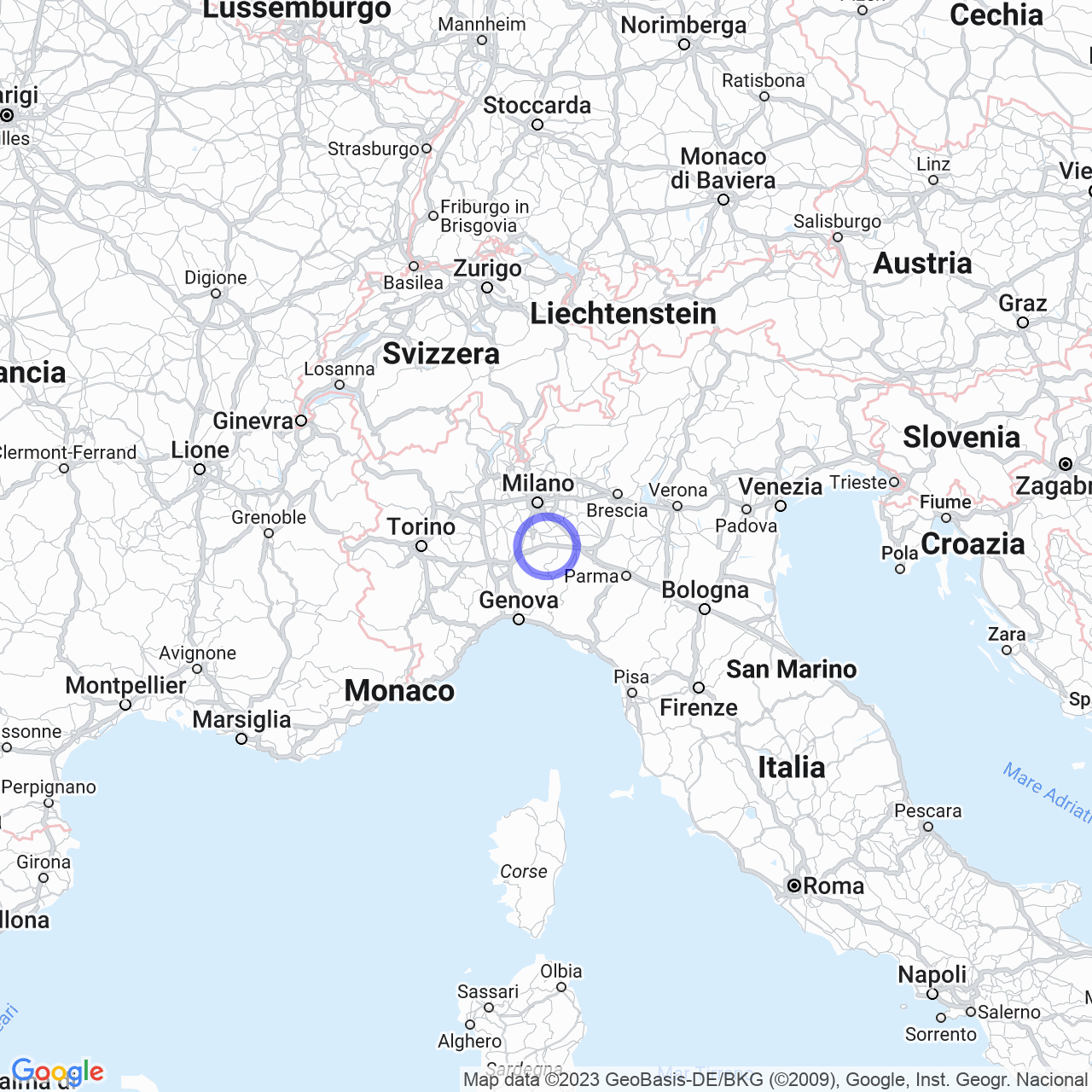 Mappa di Via Emilia S.s. N.10 in Stradella