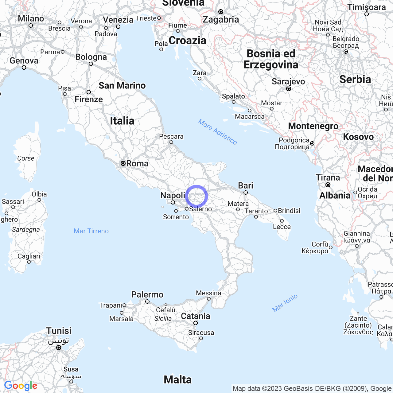 Mappa di Torone in Sturno