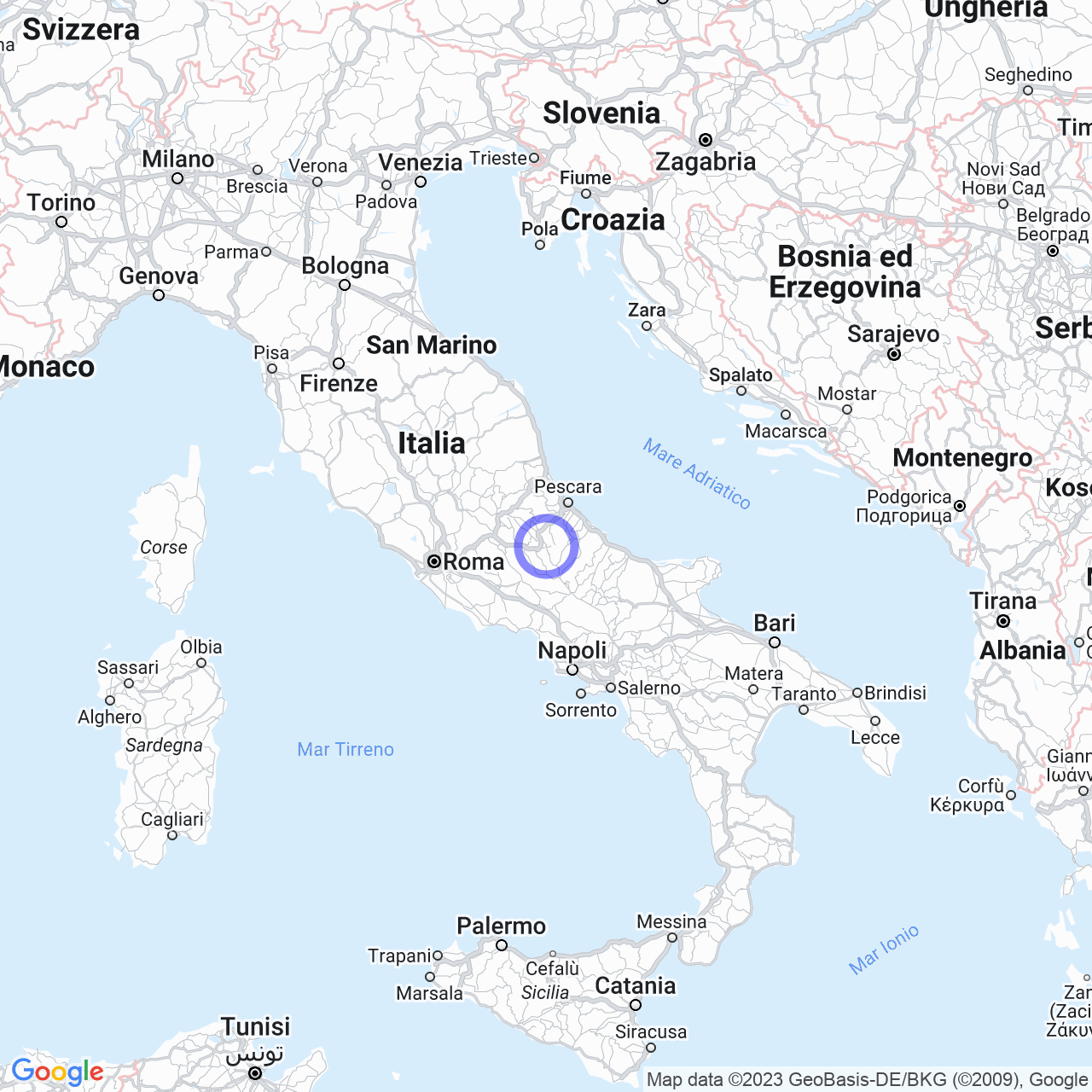 Mappa di Casa di Cura Santa Lucia in Sulmona