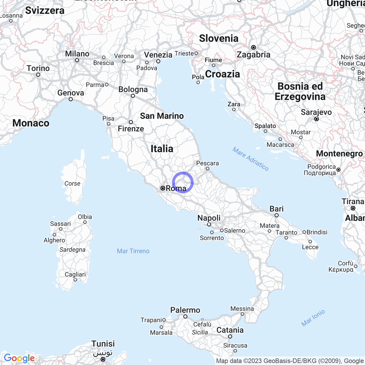 Mappa di Piccola Svizzera in Tagliacozzo