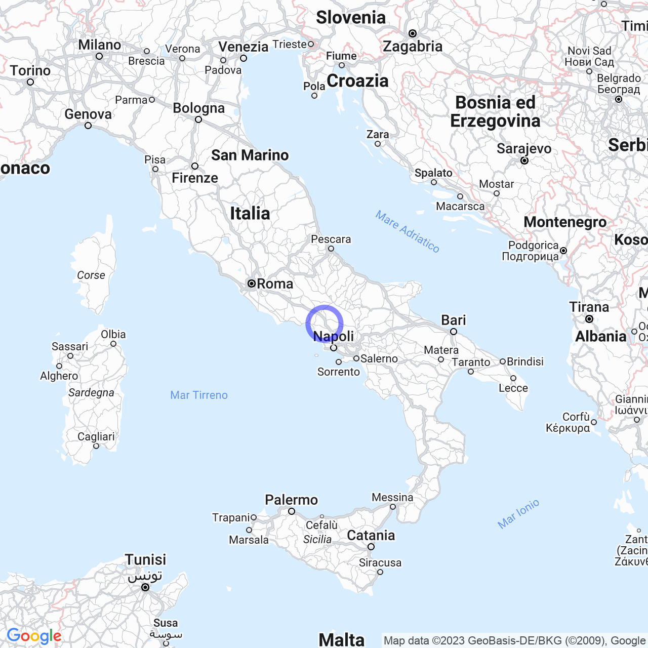 Mappa di Carbonara in Teano