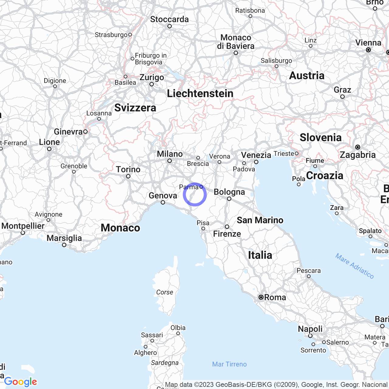 Mappa di Case Castellani in Terenzo