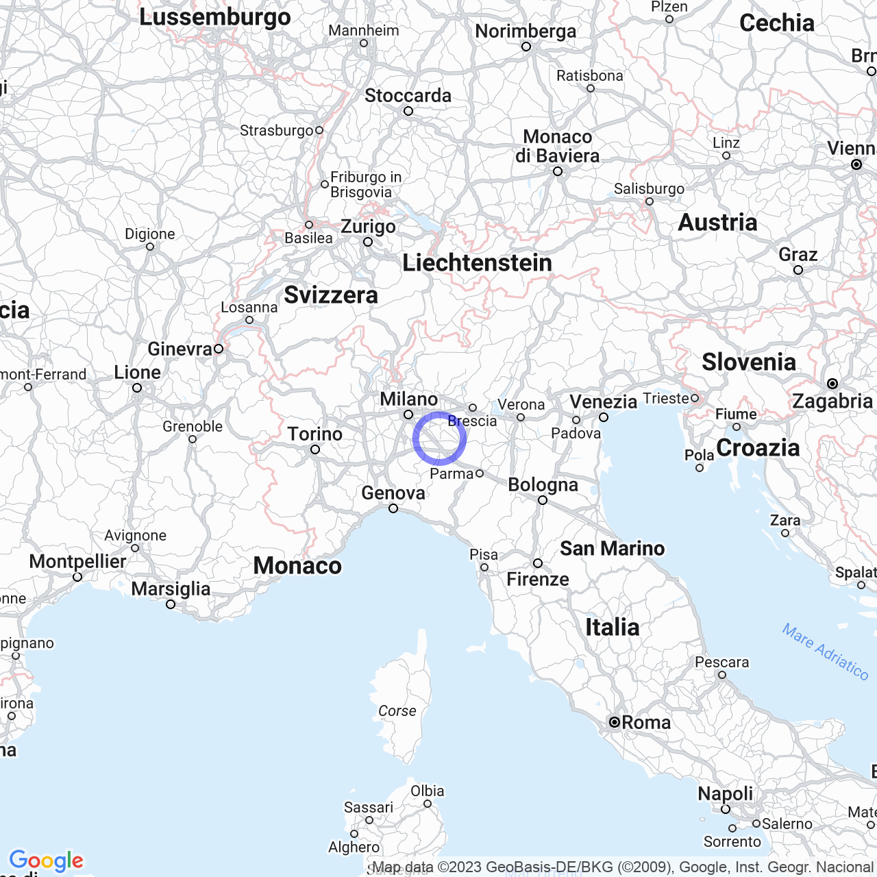 Mappa di Cascinotti in Terranova dei Passerini