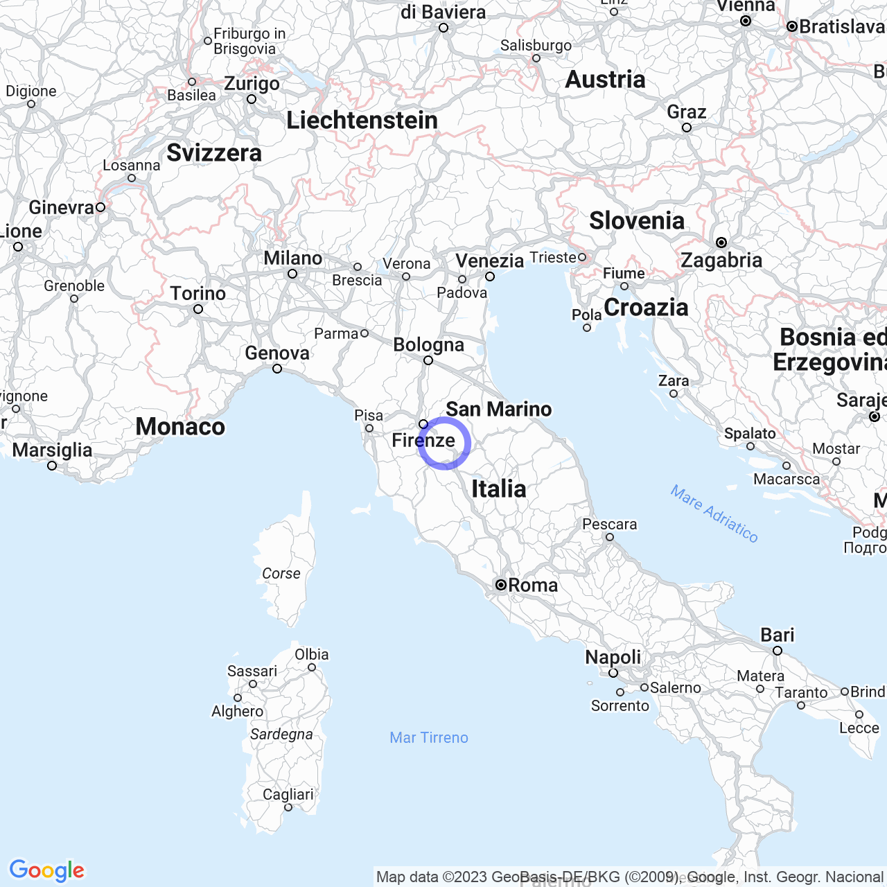 Mappa di Montemarciano in Terranuova Bracciolini