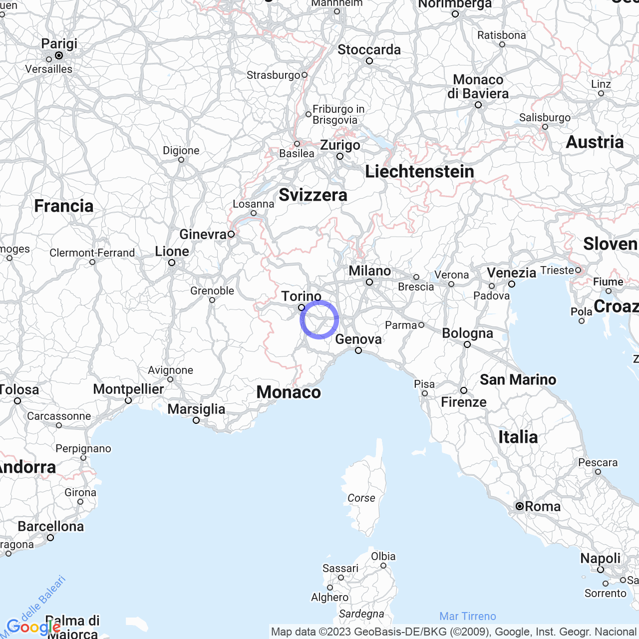 Mappa di Gherbino in Tigliole