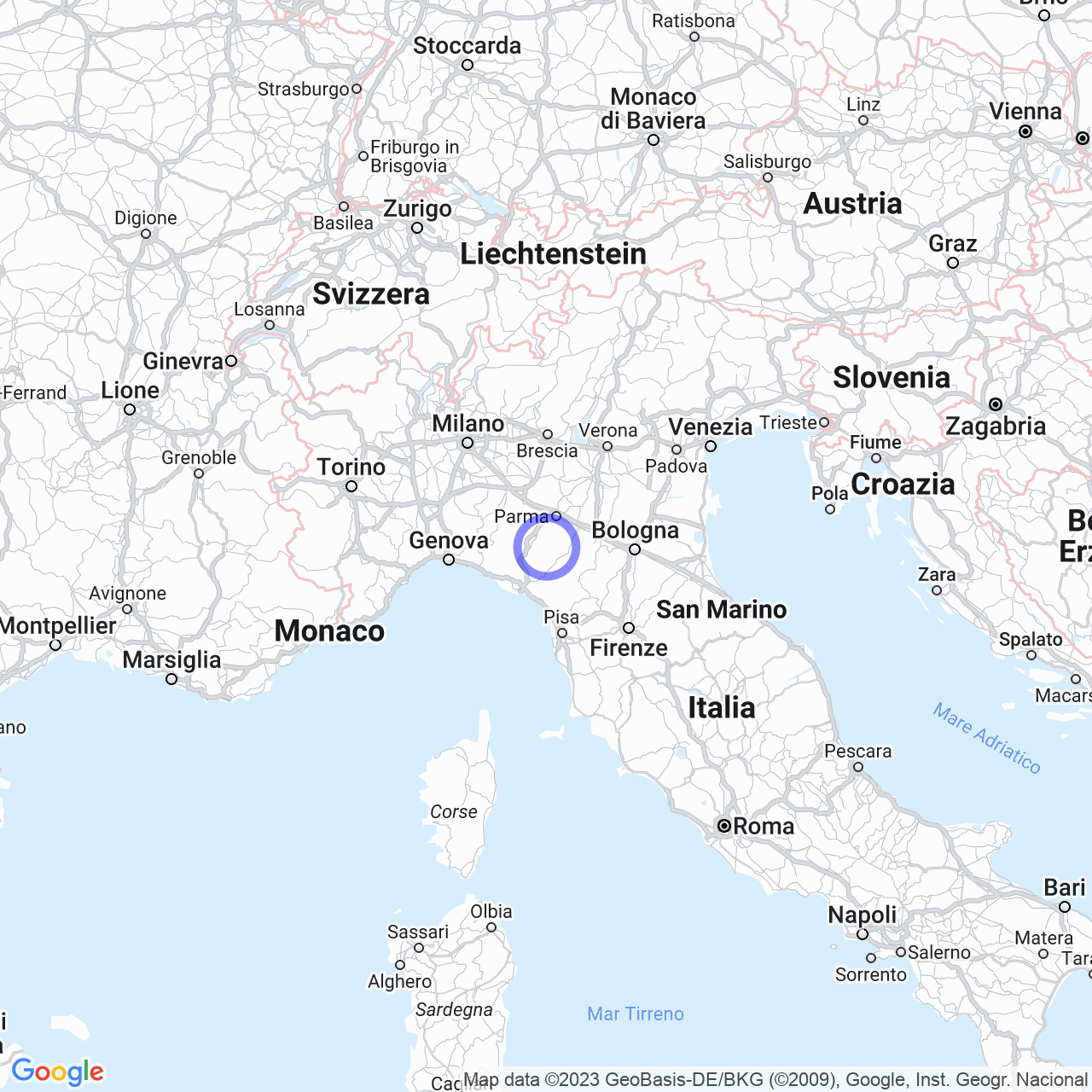 Mappa di Madurera in Tizzano Val Parma