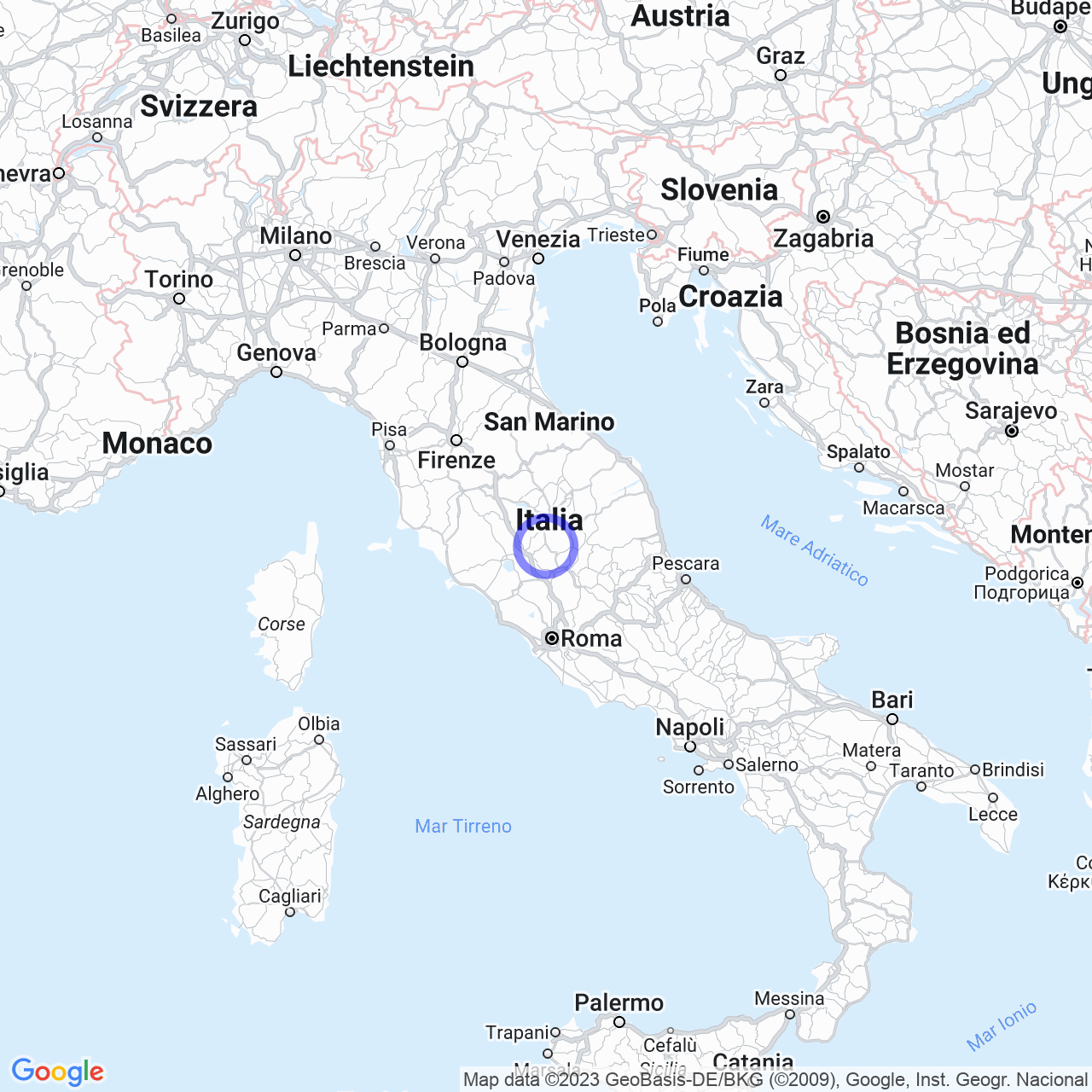 Mappa di Brusco in Todi