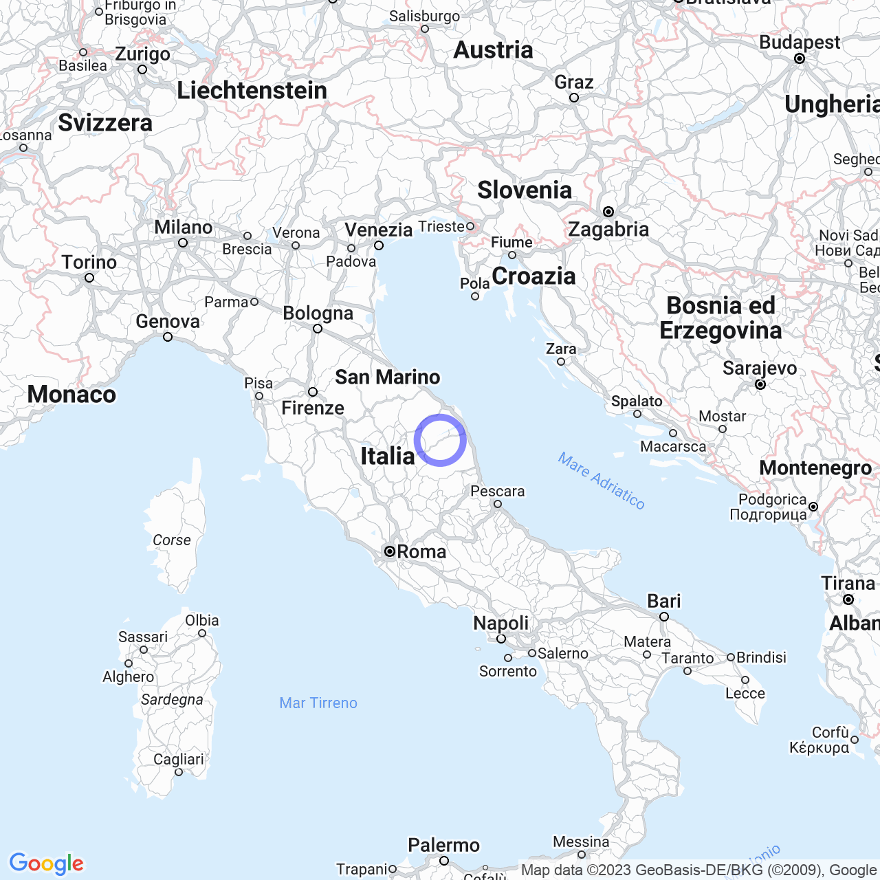 Mappa di Le Grazie in Tolentino