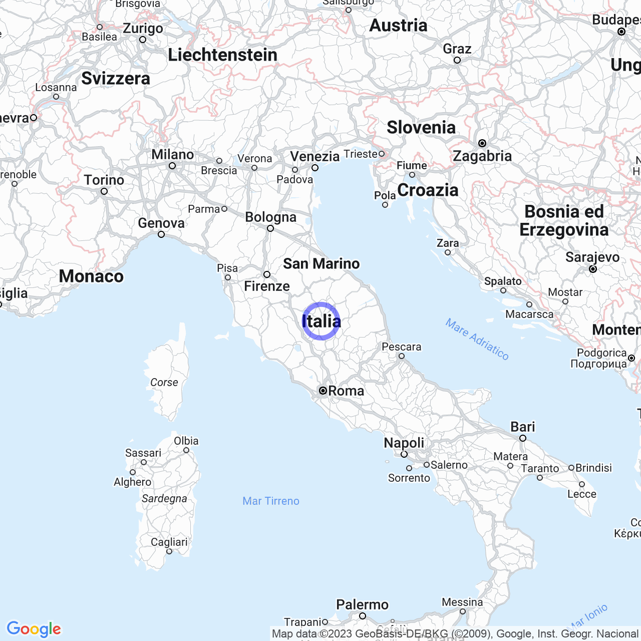 Mappa di Miralduolo Zona Industriale in Torgiano