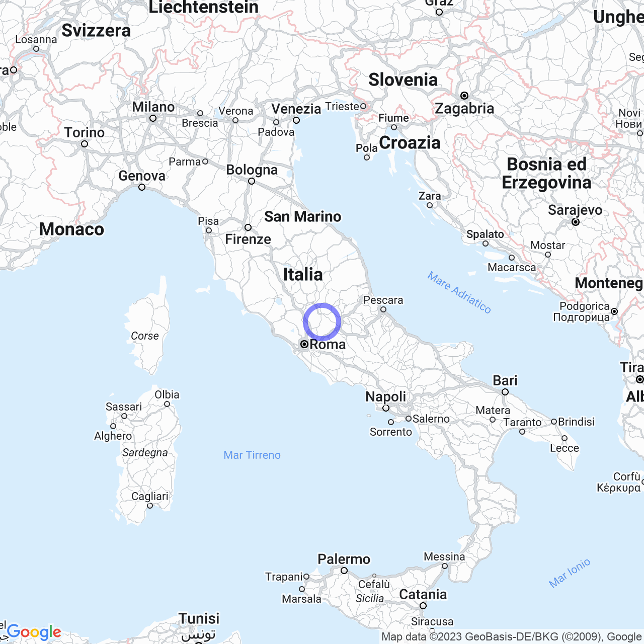 Mappa di Ornaro Basso in Torricella in Sabina