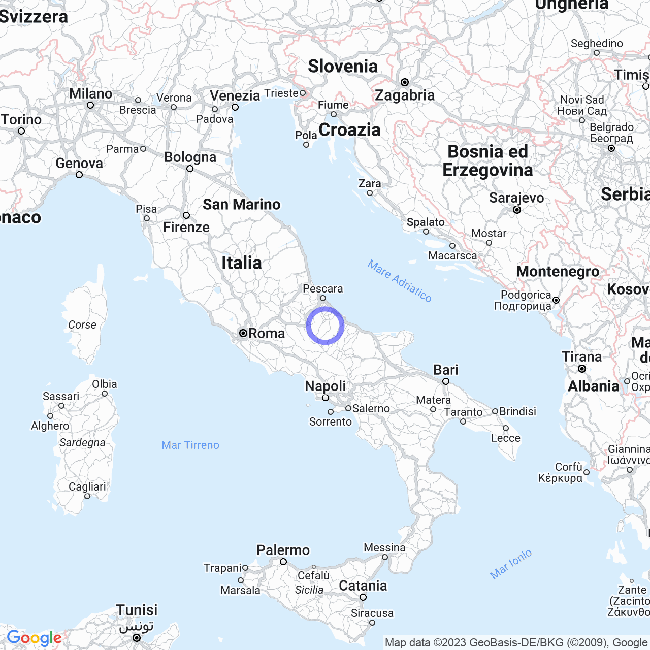 Mappa di Purgatoio in Torricella Peligna