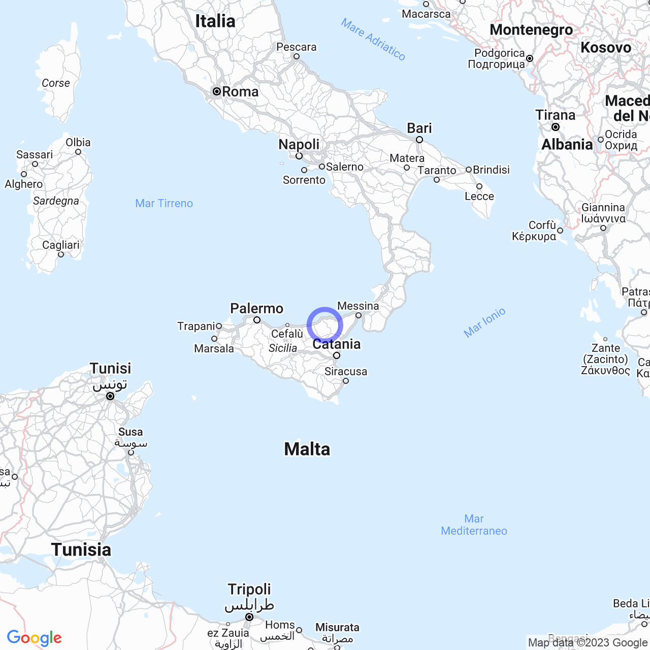 Mappa di Moira in Tortorici