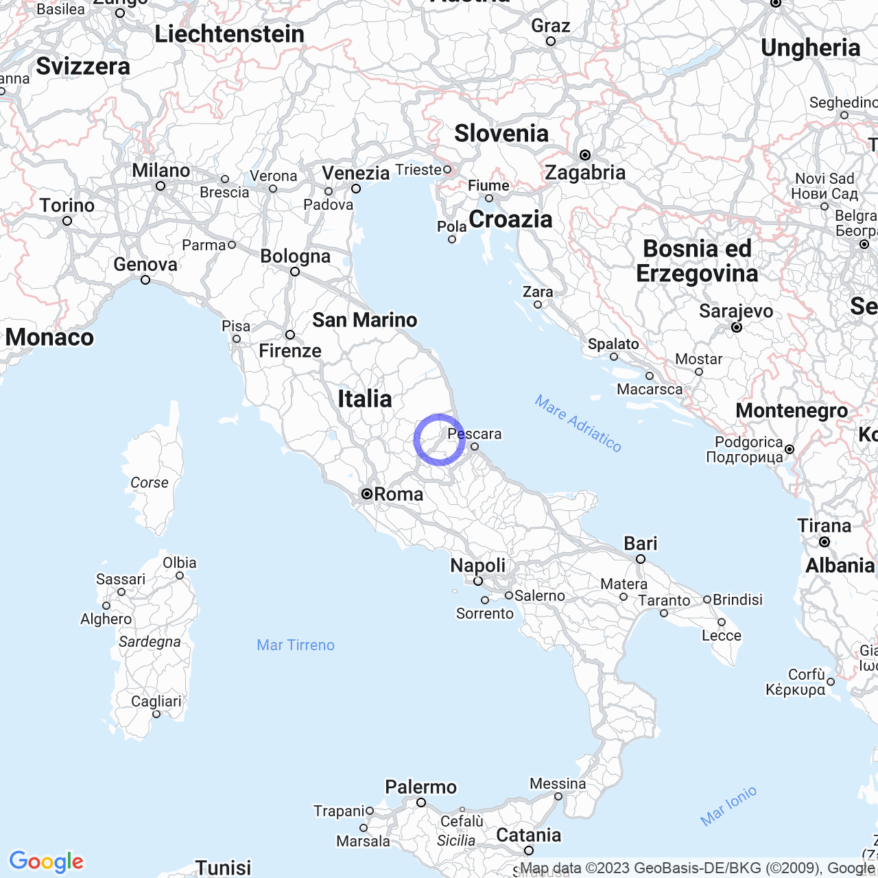 Mappa di Cerquone in Tossicia