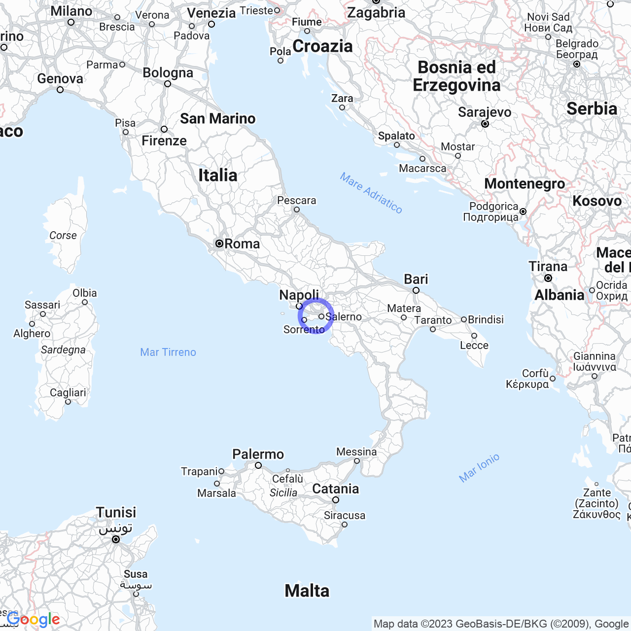 Mappa di Corsano in Tramonti