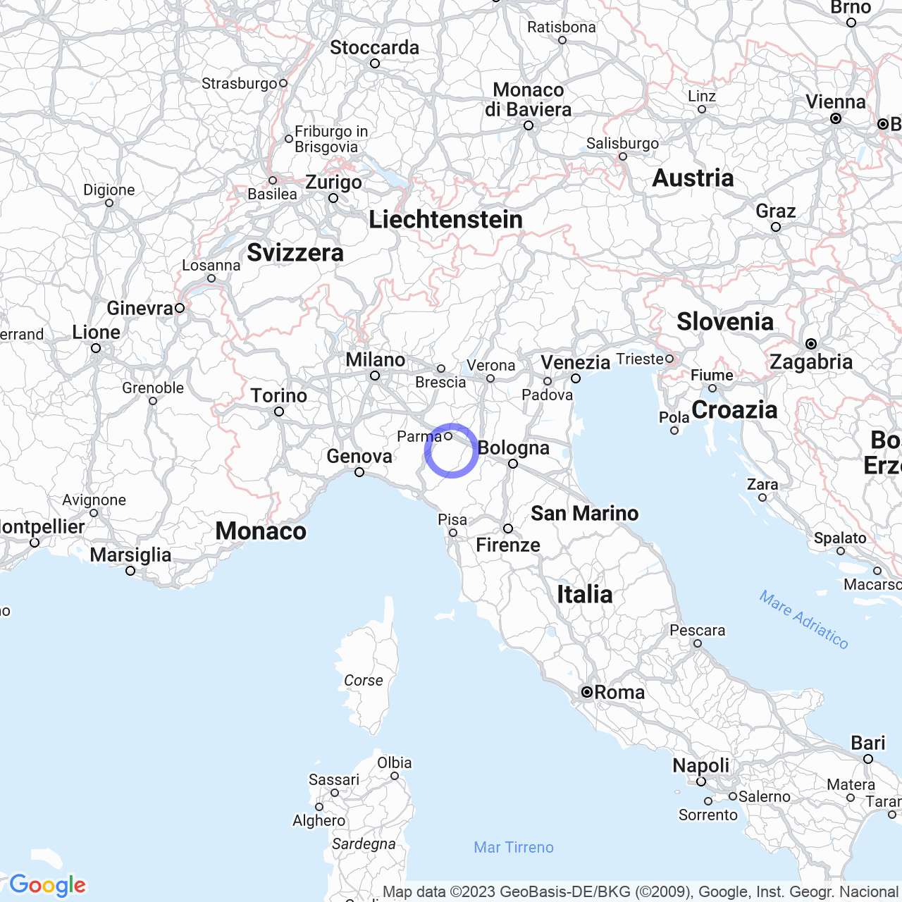 Mappa di Case Cavalli in Traversetolo