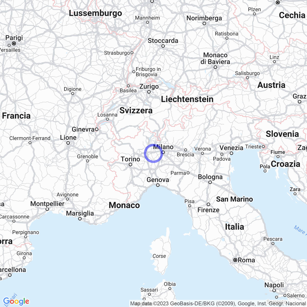 Mappa di Cascina Pozzaccio Vecchio in Trecate