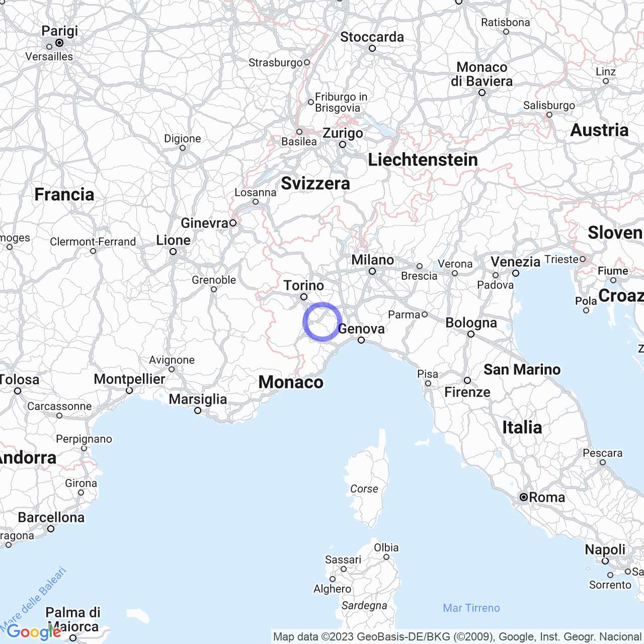 Mappa di Ferrere Soprana in Treiso