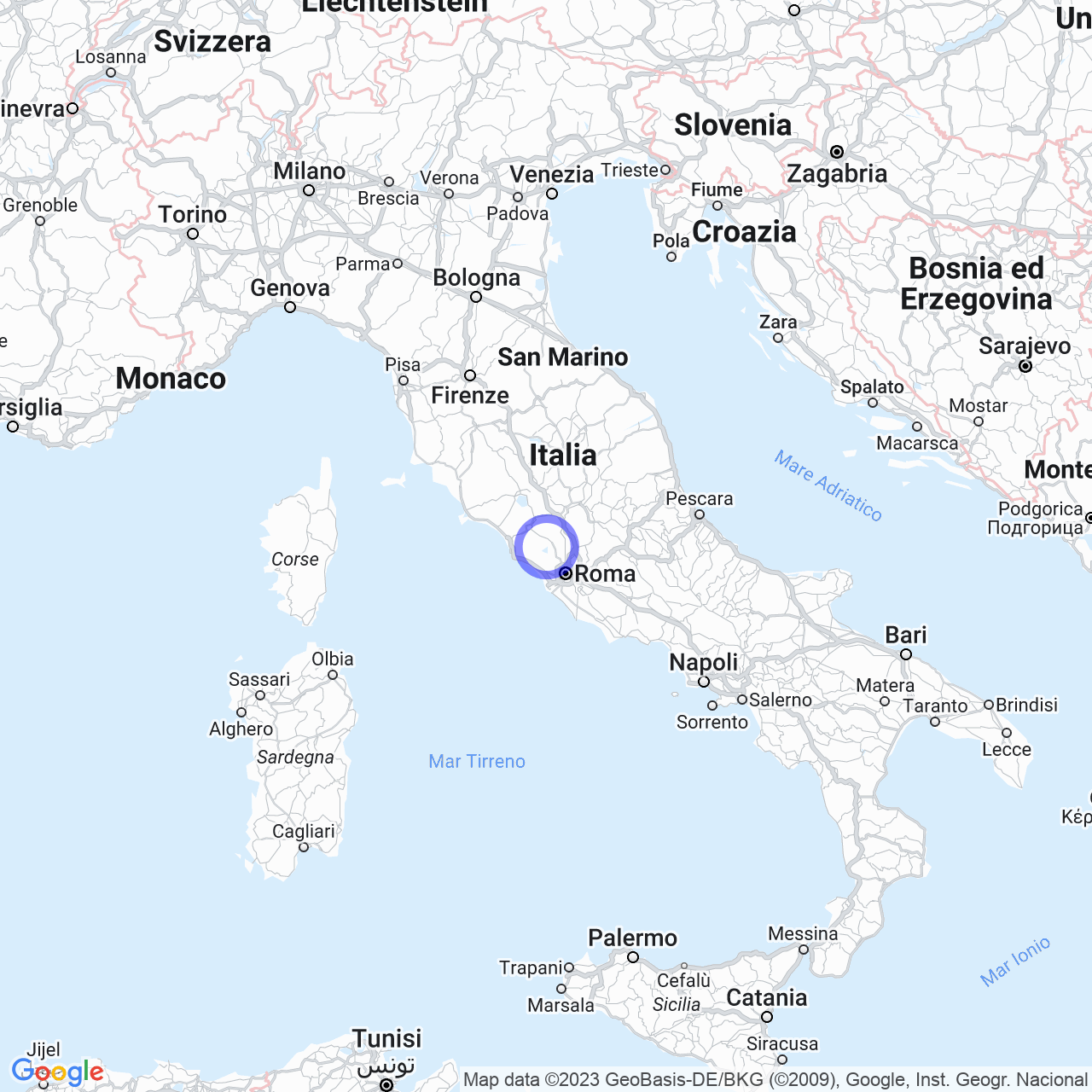 Mappa di Carpineto in Trevignano Romano