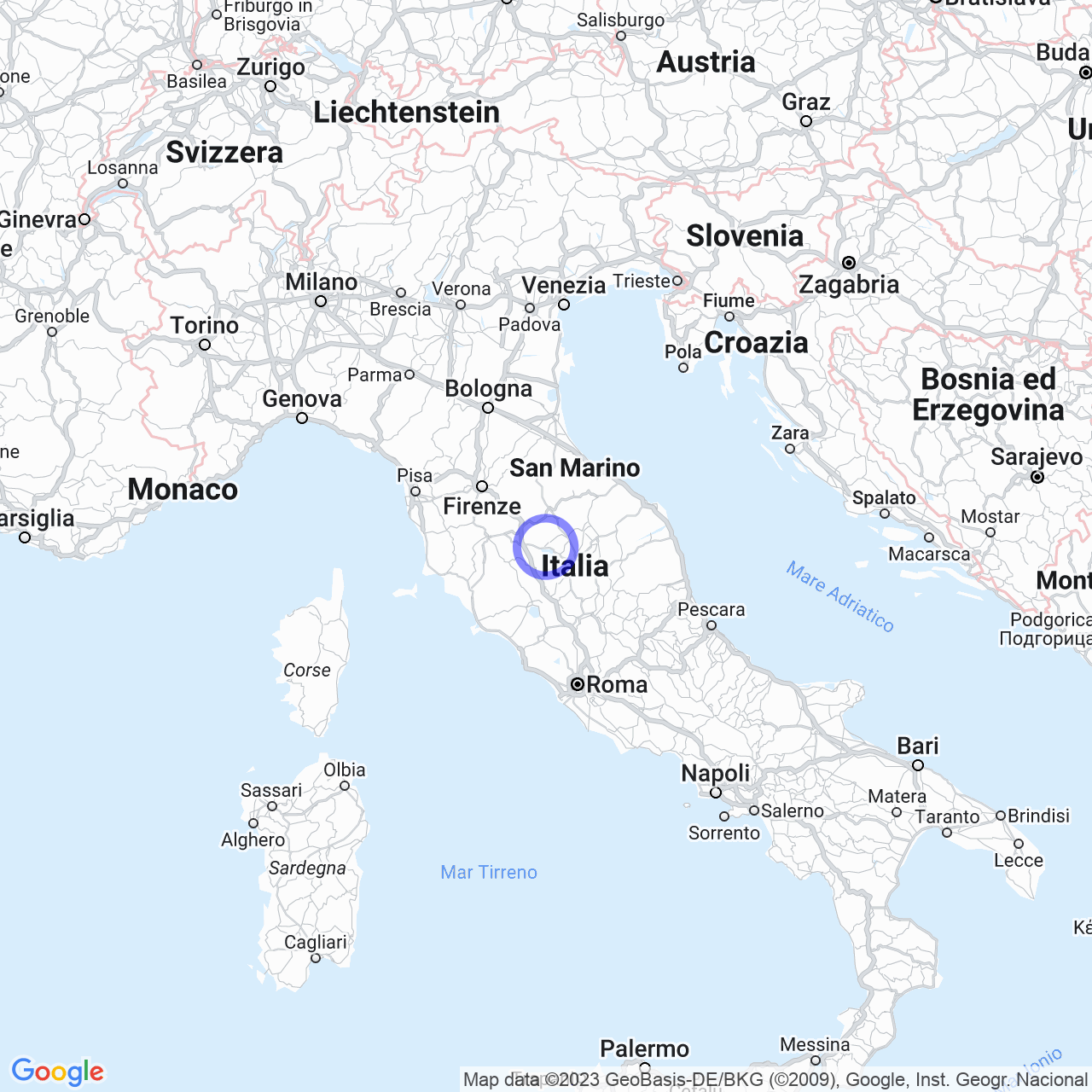 Mappa di Montecchio in Tuoro sul Trasimeno