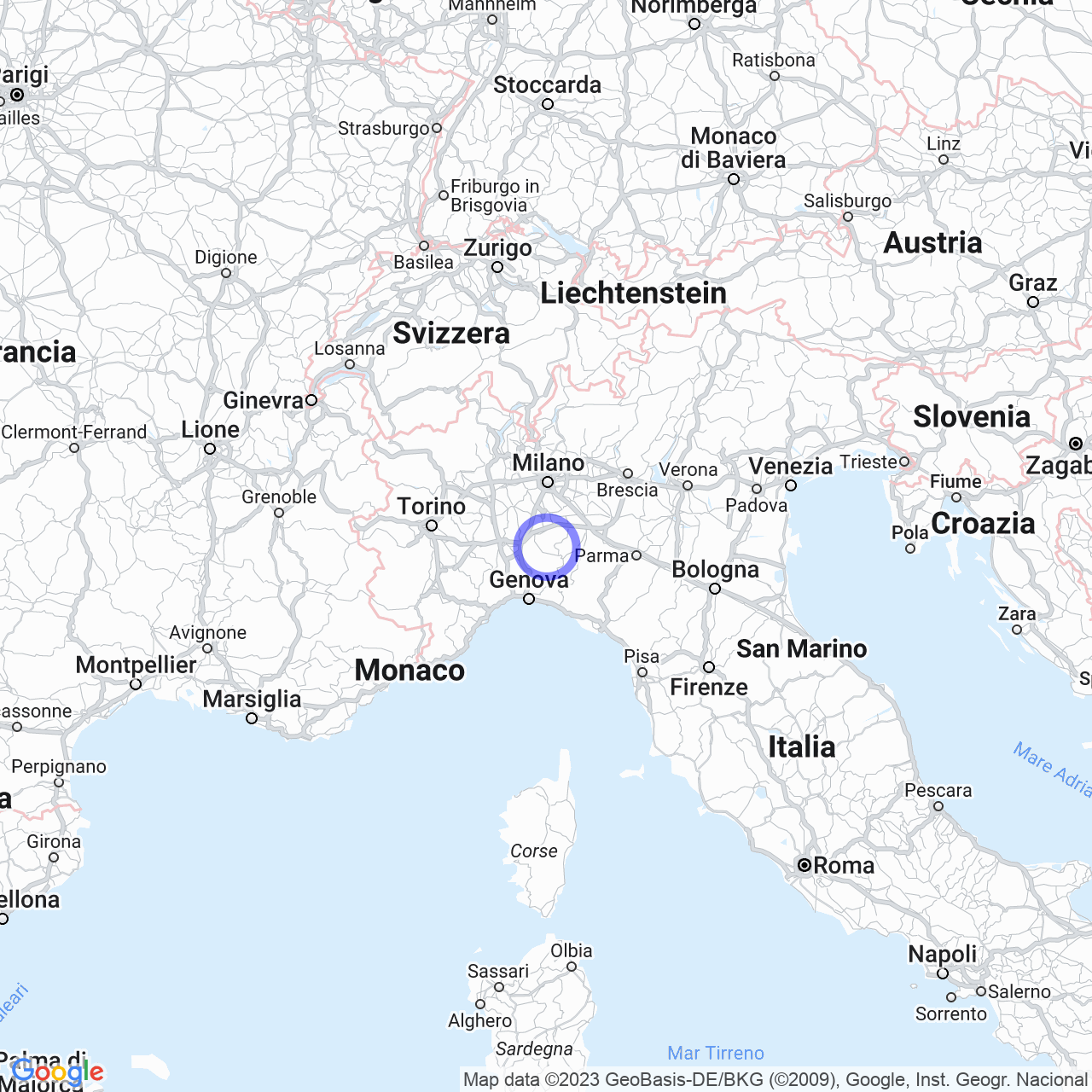 Mappa di Sant'albano in Val di Nizza