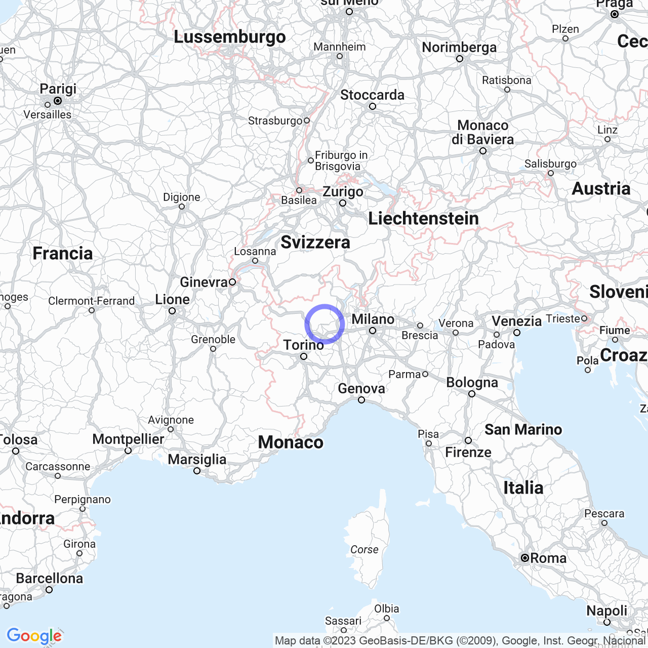 Mappa di Pratacco in Valdengo