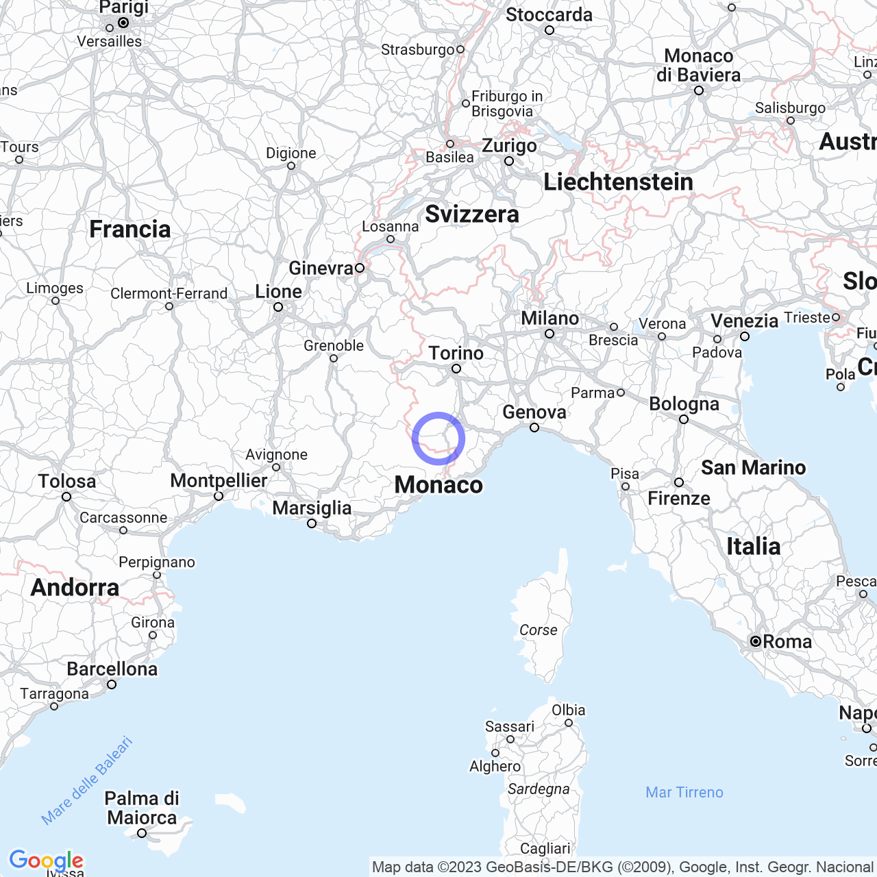 Mappa di Desertetto Tetto Trimaglio in Valdieri