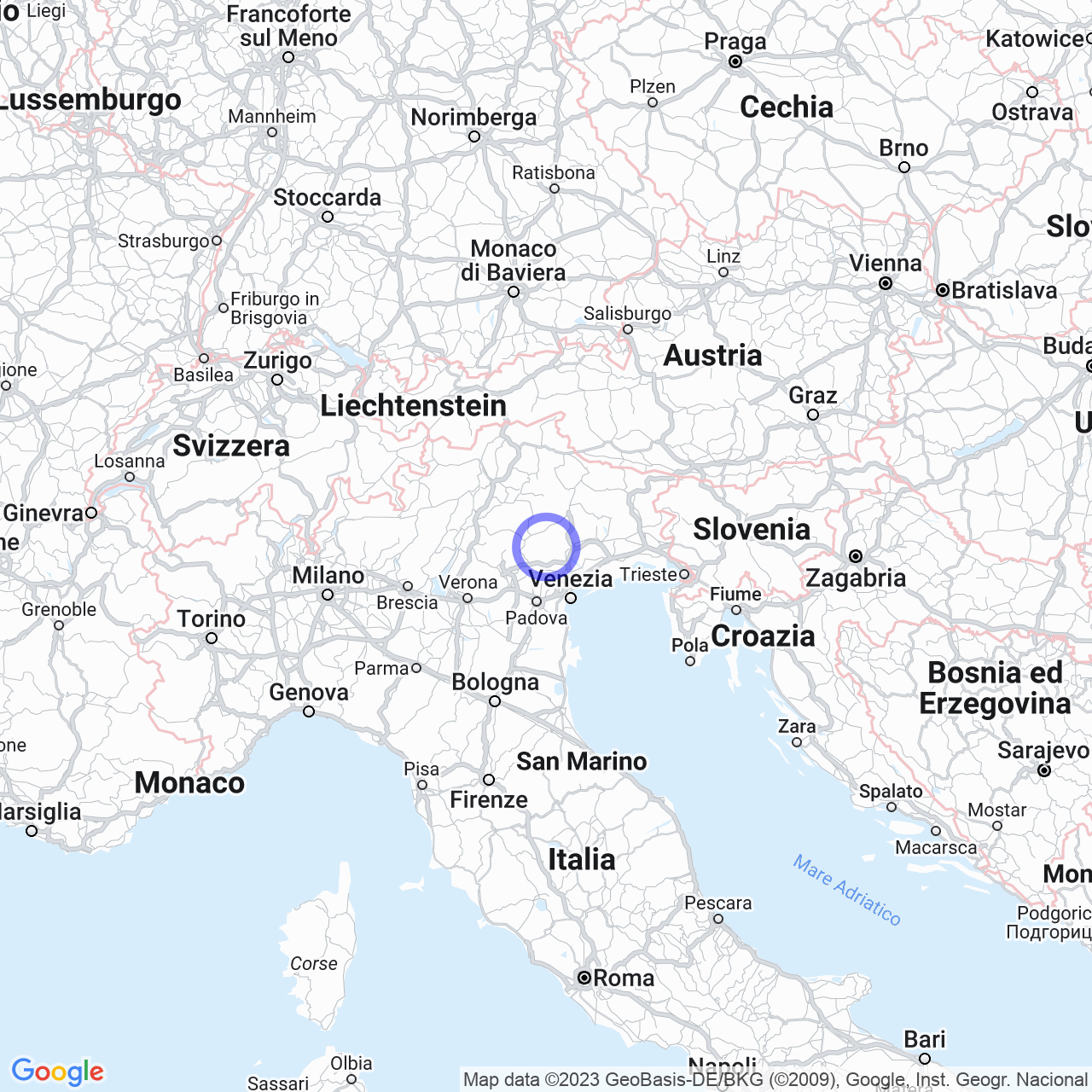 Mappa di Case Piovine in Valdobbiadene