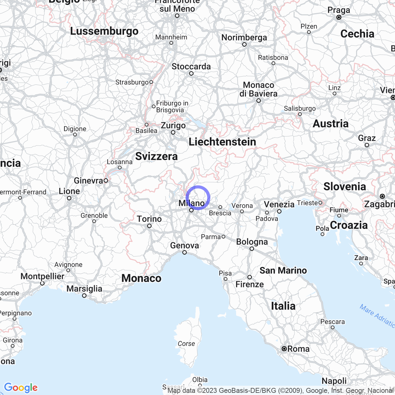 Mappa di Cà Nova in Valgreghentino