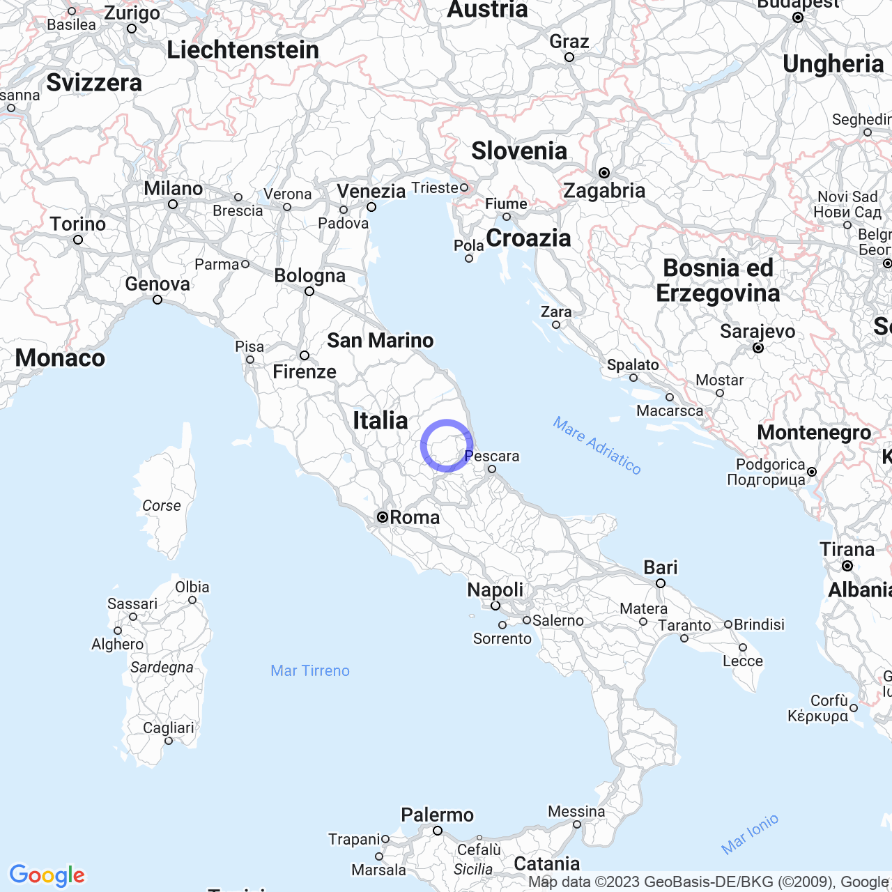 Mappa di Fornisco in Valle Castellana