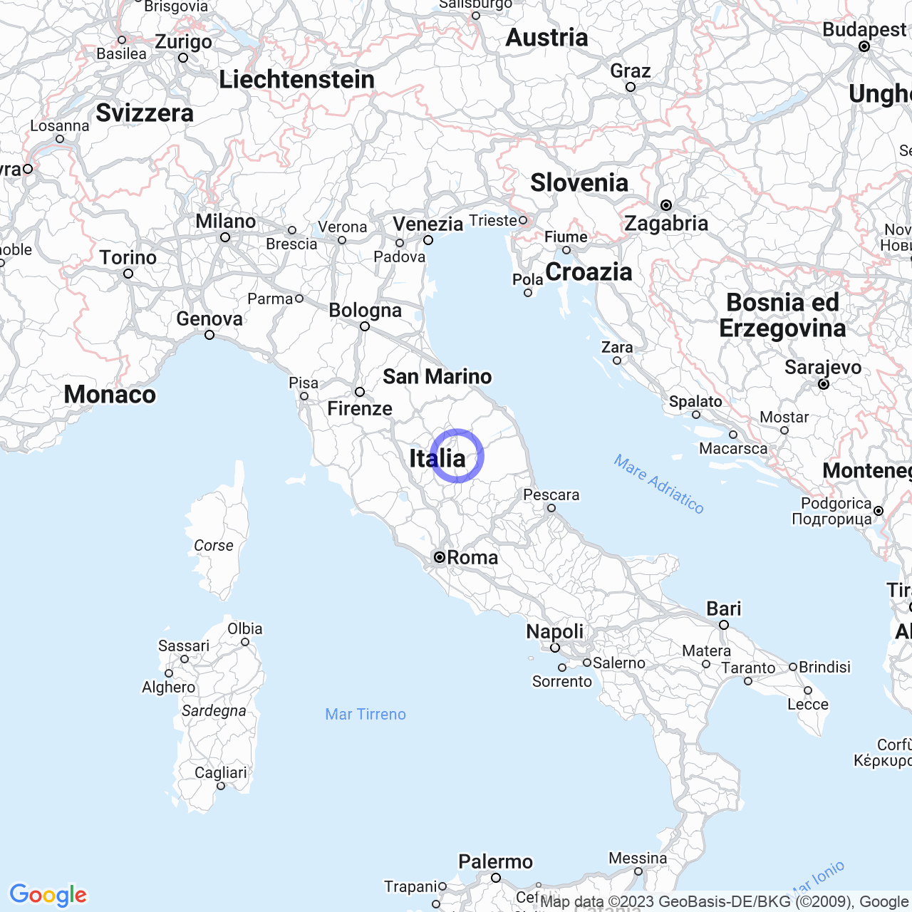 Mappa di Case Cerqua in Valtopina