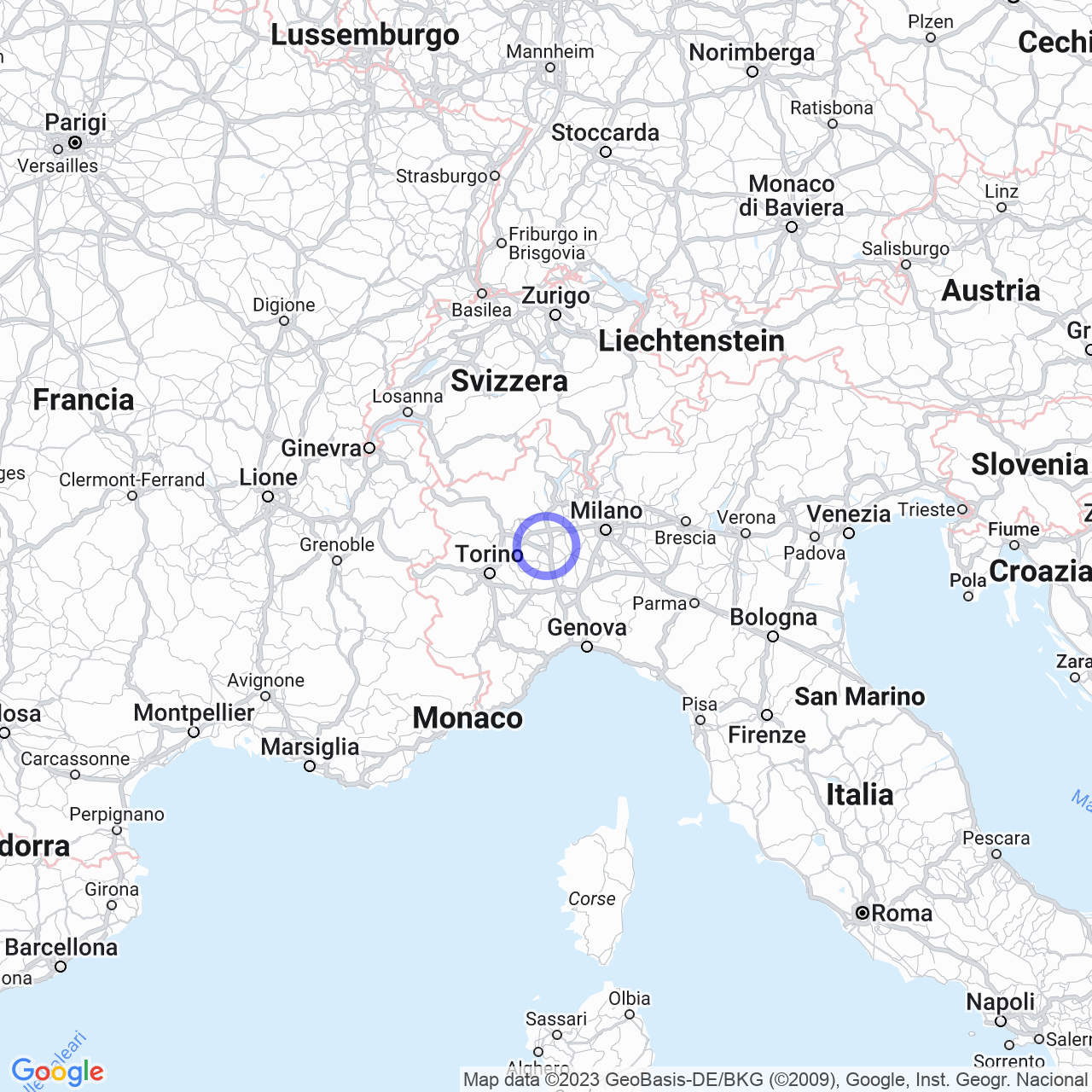 Mappa di Area Industriale in Vercelli