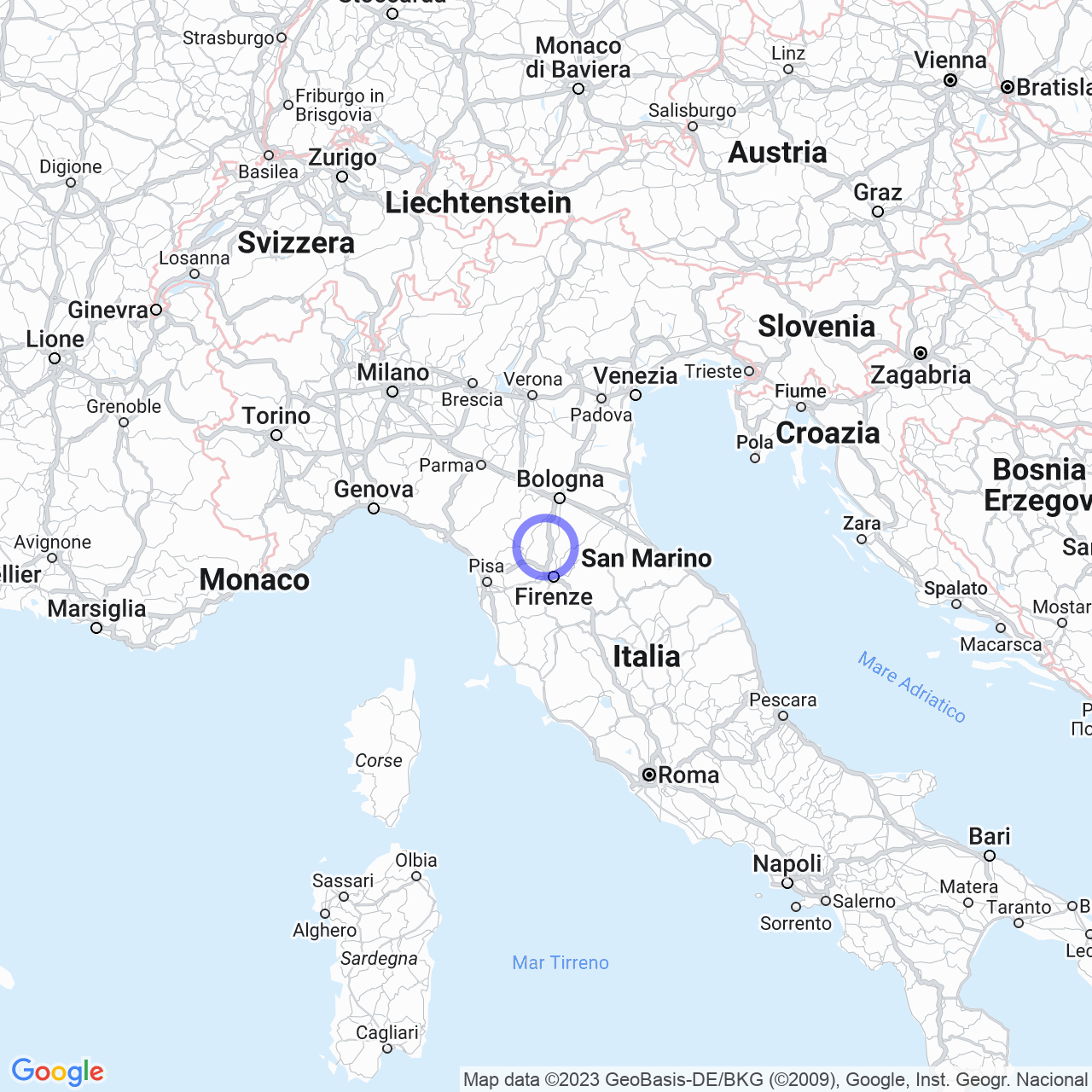 Mappa di Terrigoli in Vernio