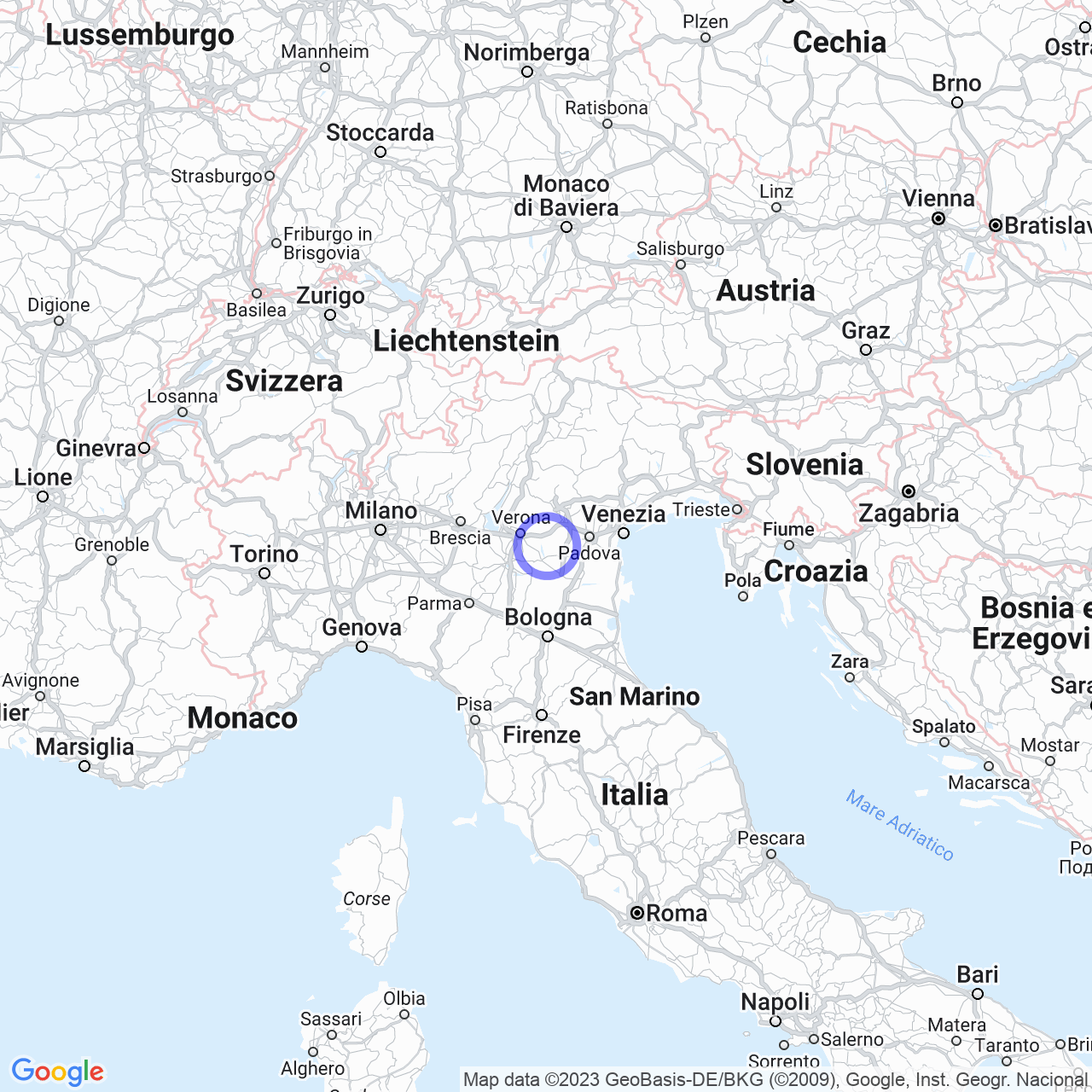 Mappa di Z.i. Fiamm in Veronella