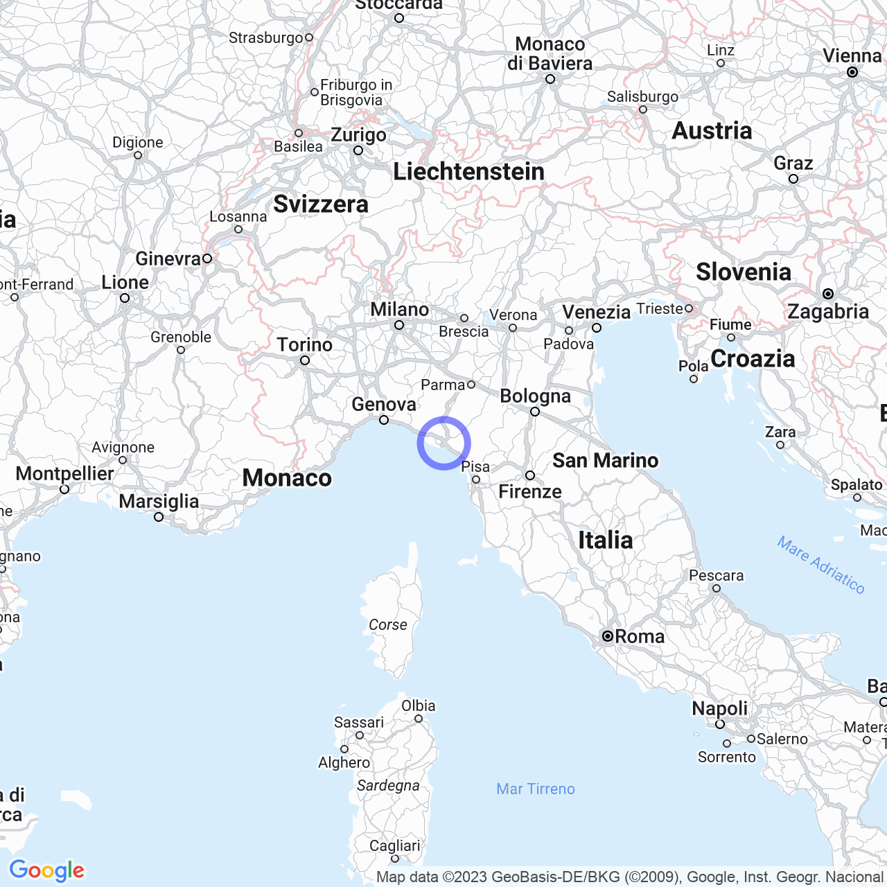 Mappa di Piano di Vezzano II in Vezzano Ligure