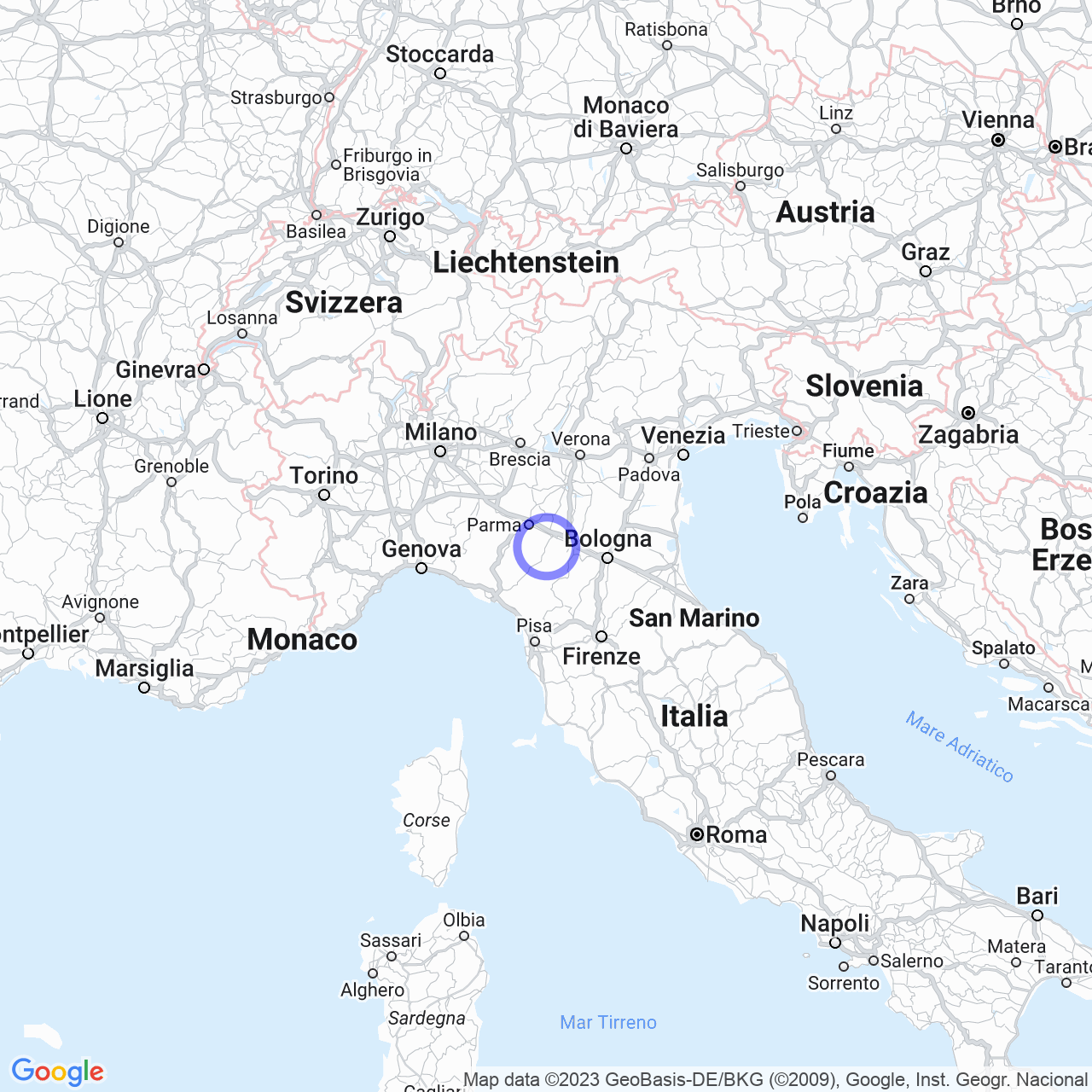 Mappa di La Fornace in Vezzano sul Crostolo