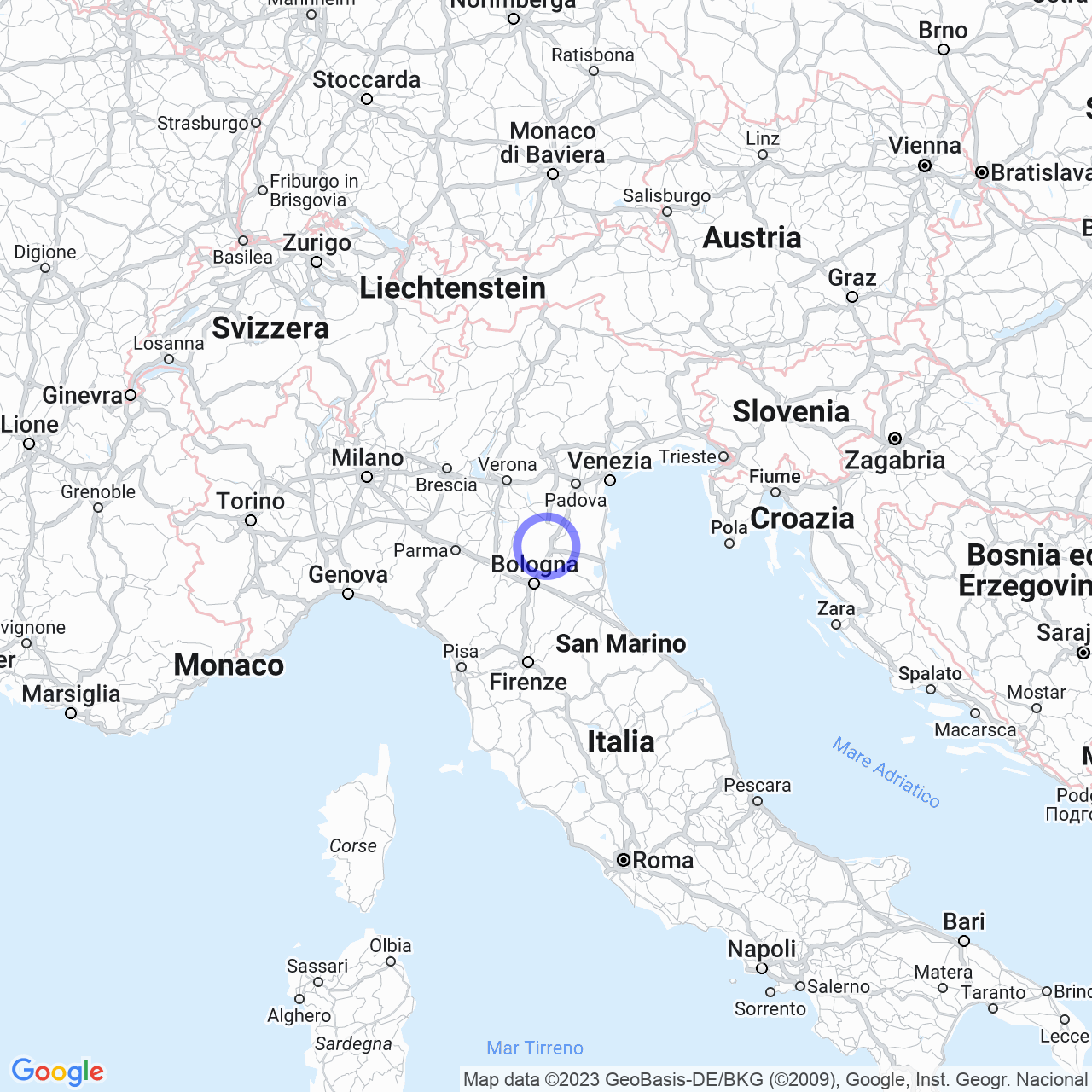 Mappa di Cà Cicognara in Vigarano Mainarda