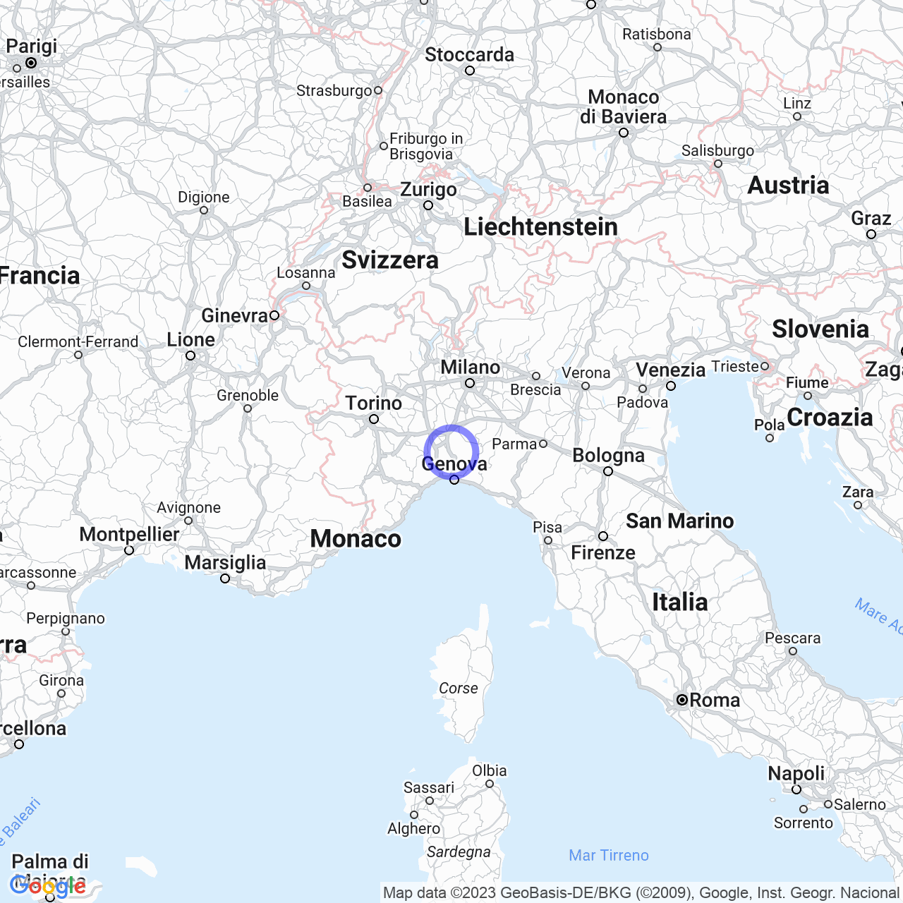 Mappa di Panperduto in Vignole Borbera