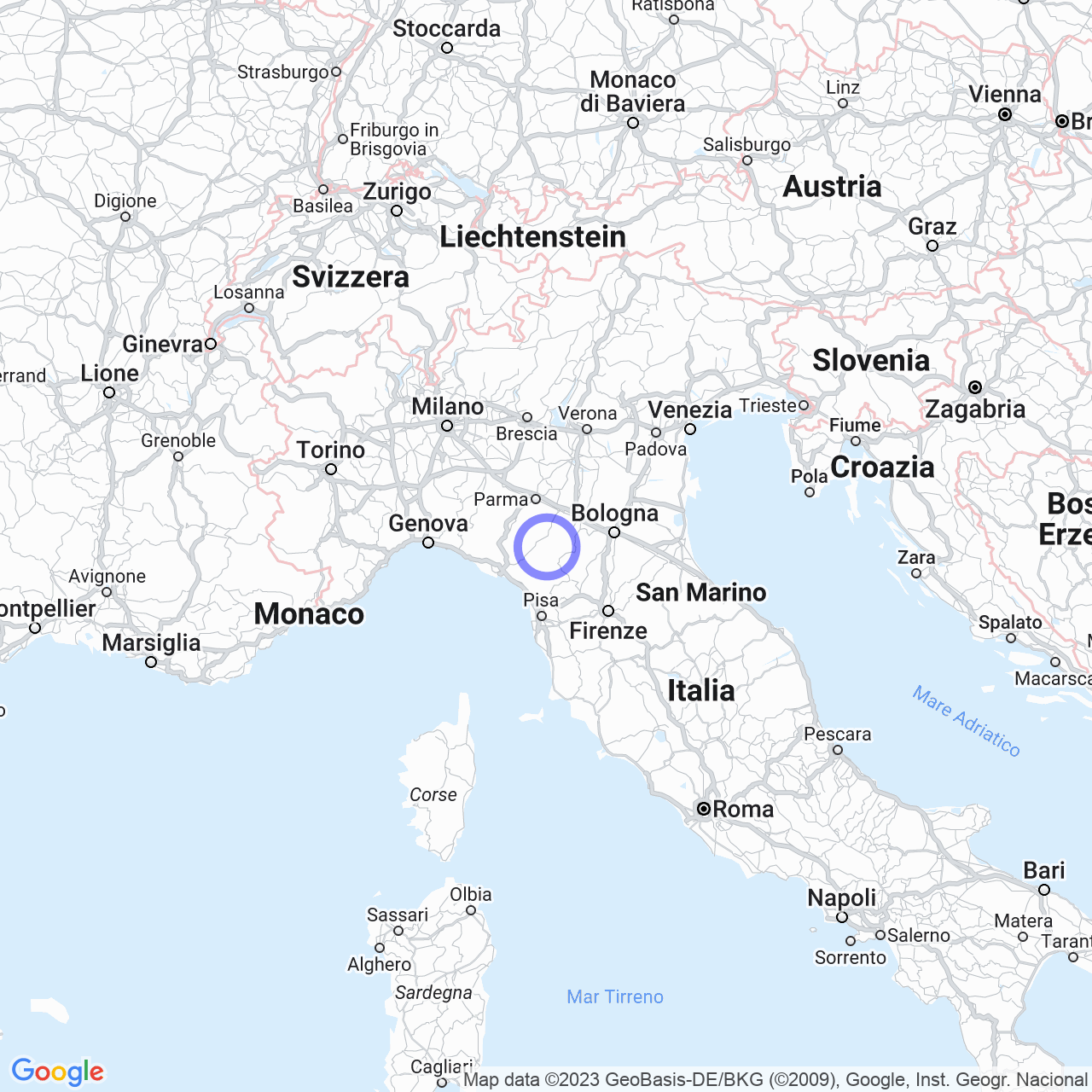 Mappa di Costabona in Villa Minozzo