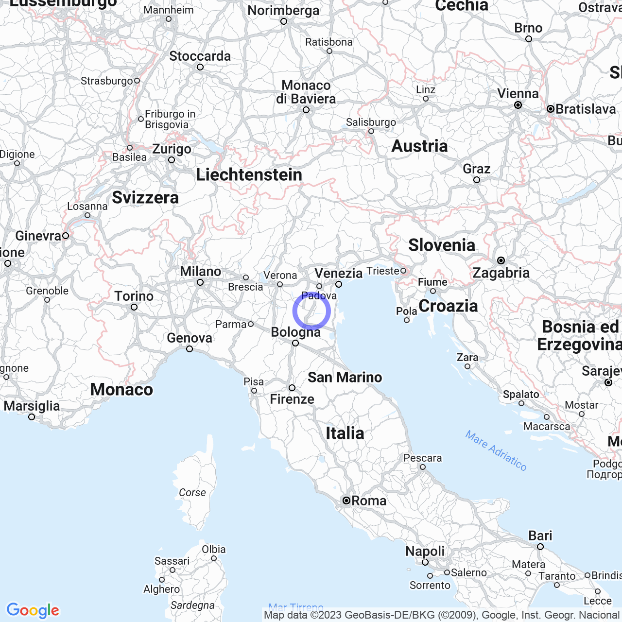 Mappa di Preguerre in Villamarzana