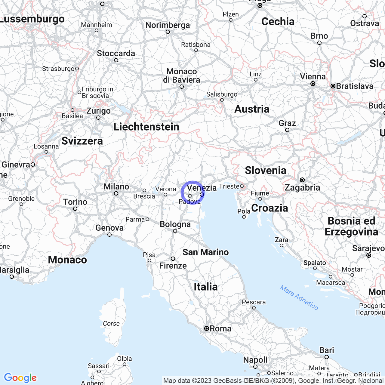 Mappa di Mussolini in Villanova di Camposampiero