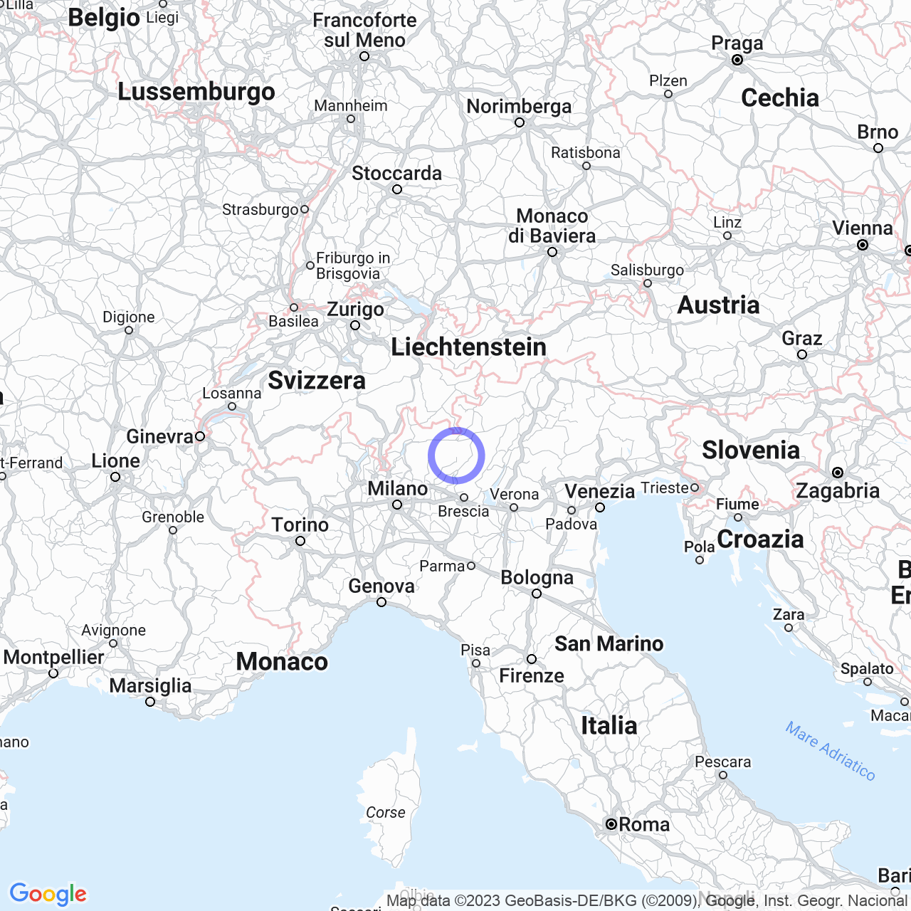 Mappa di Roccolo in Vilminore di Scalve