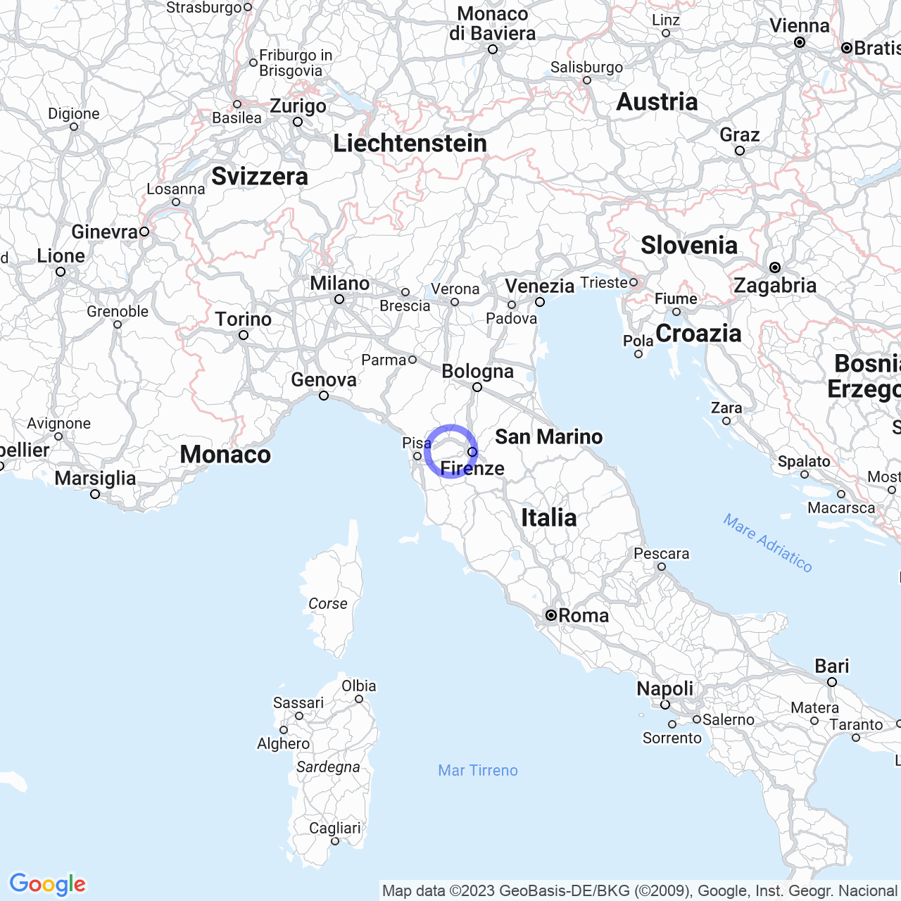 Mappa di Zona Industriale di Mercatale in Vinci