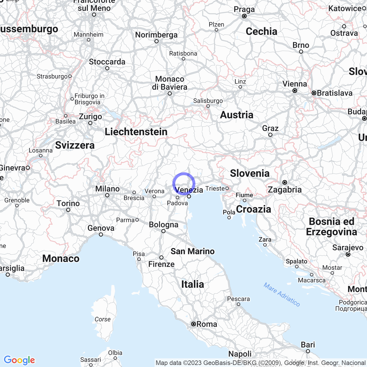 Mappa di Case Frassetto in Volpago del Montello