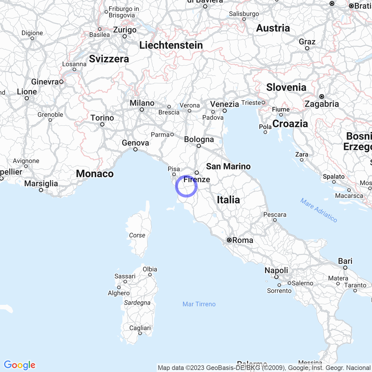 Mappa di Montebradoni in Volterra